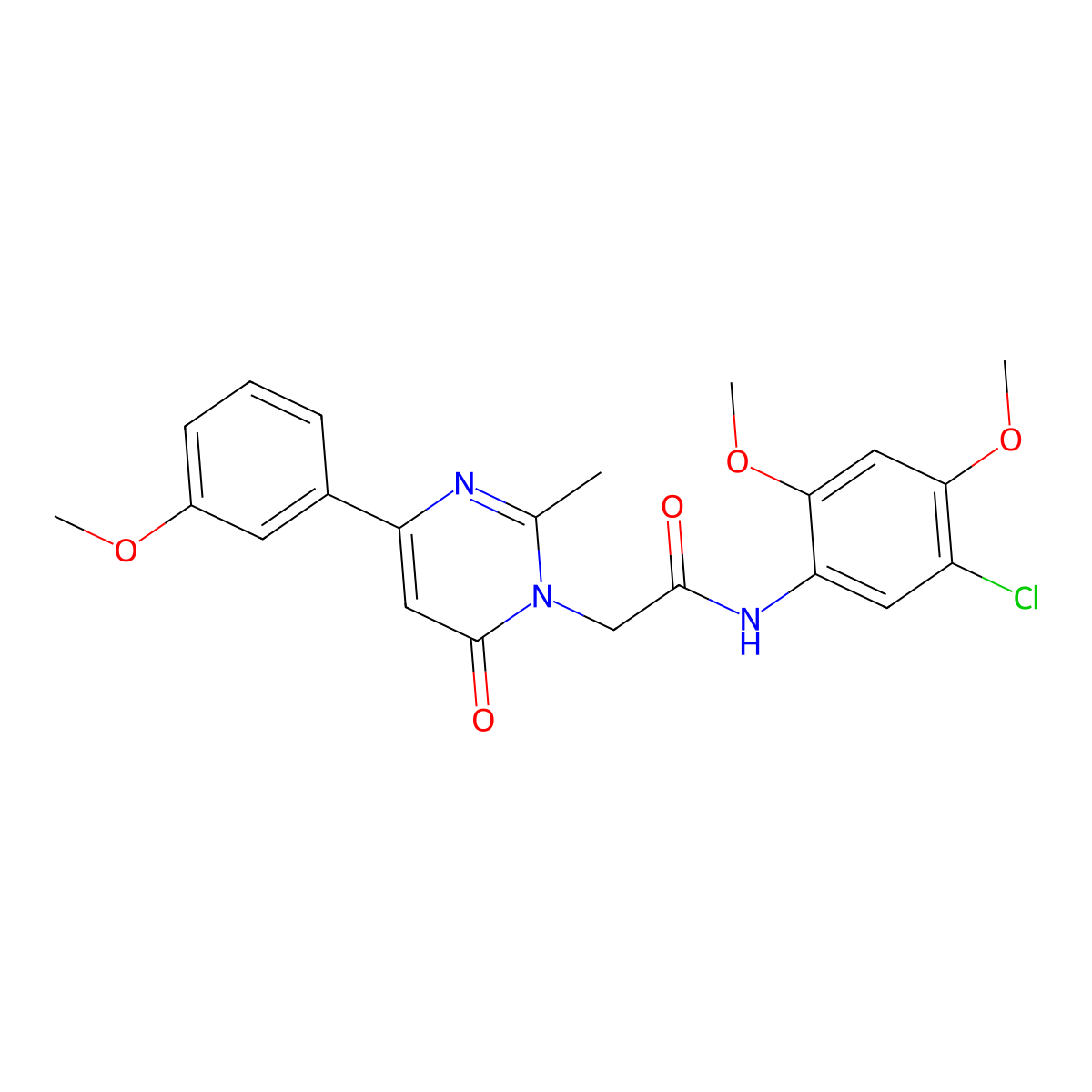 N-(5-chloro-2,4-dimethoxyphenyl)-2-(4-(3-methoxyphenyl)-2-methyl-6-oxopyrimidin-1(6H)-yl)acetamide molecular structure, CAS 1251678-66-6