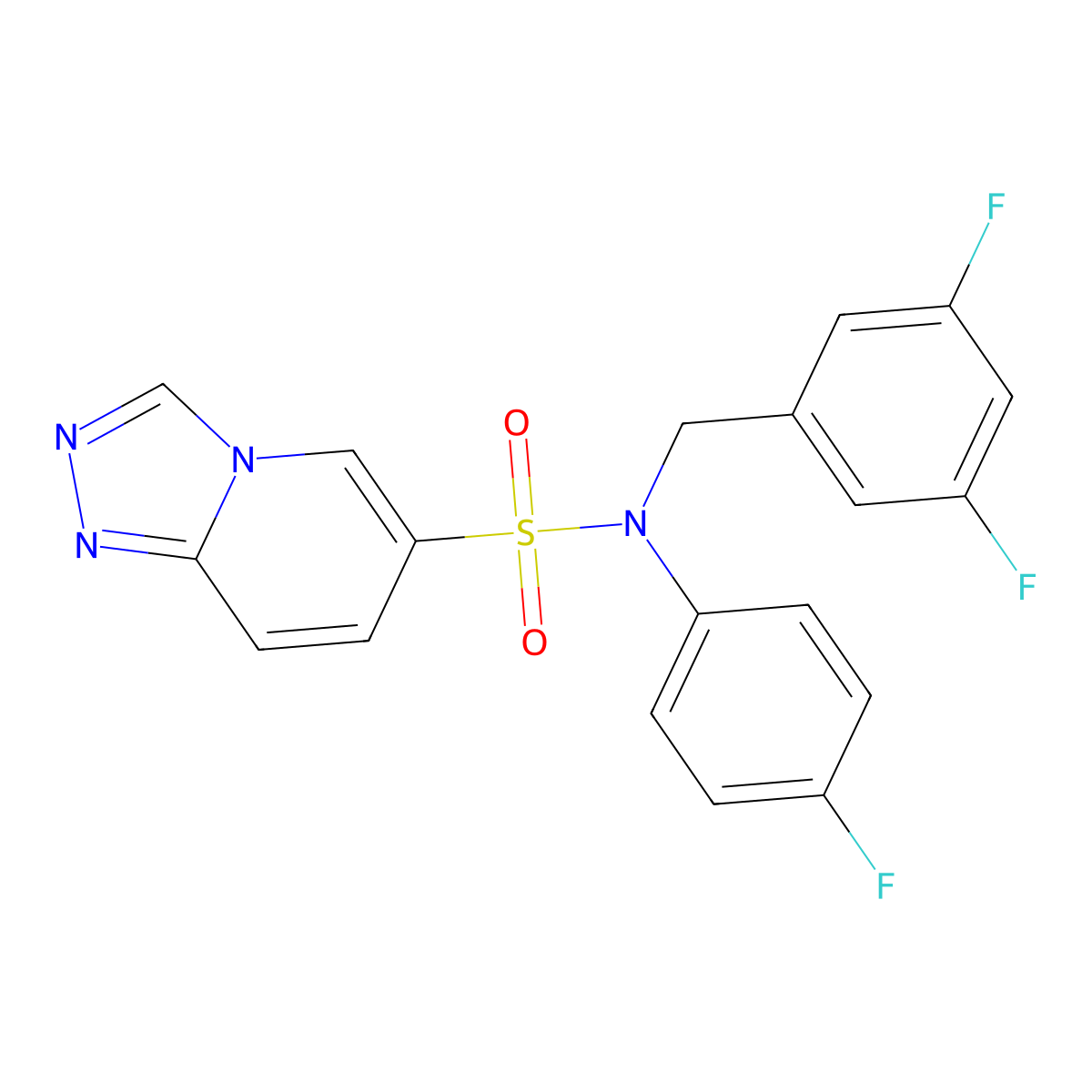N-[(3,5-difluorophenyl)methyl]-N-(4-fluorophenyl)-[1,2,4]triazolo[4,3-a]pyridine-6-sulfonamide molecular structure, CAS 1251678-71-3
