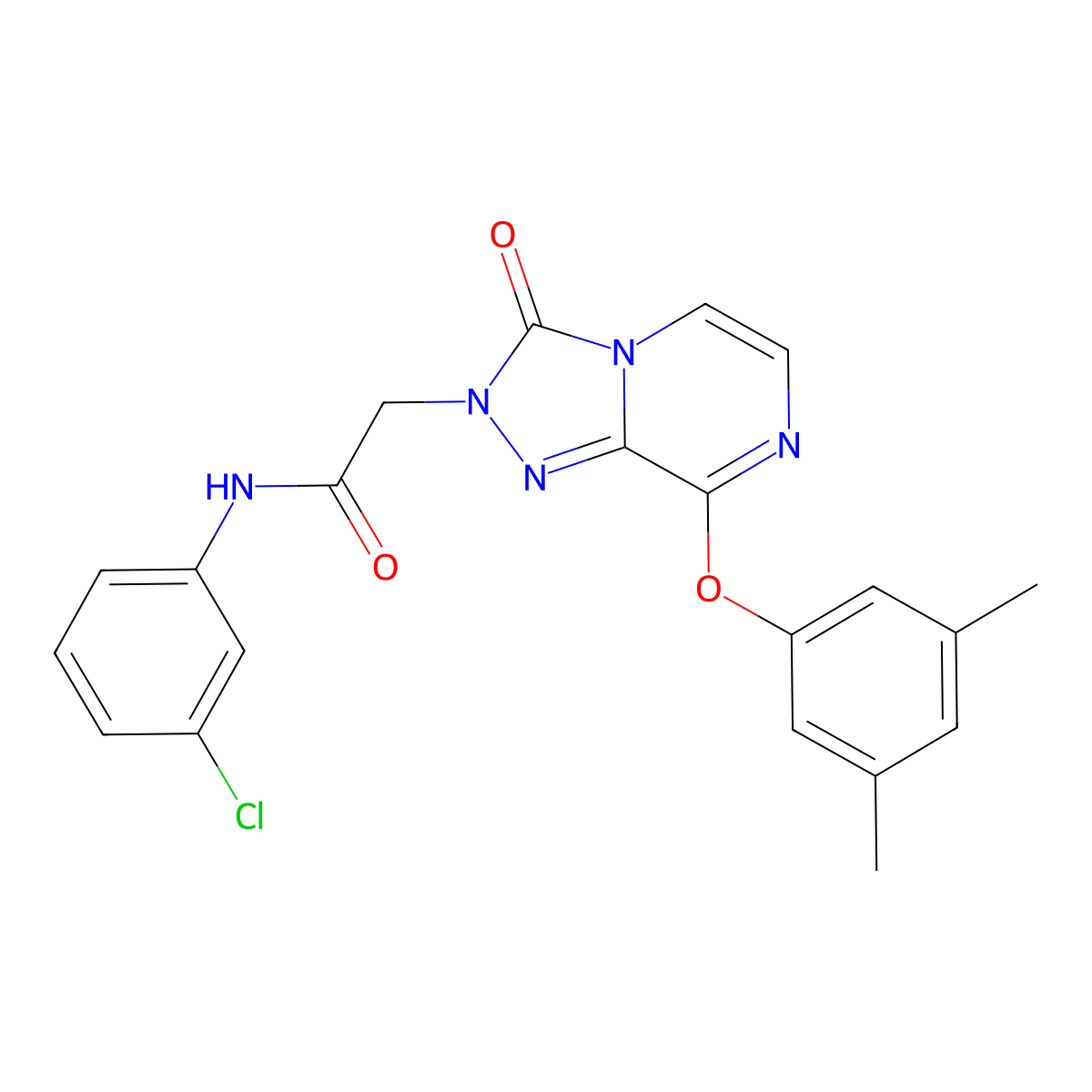 N-(3-chlorophenyl)-2-[8-(3,5-dimethylphenoxy)-3-oxo[1,2,4]triazolo[4,3-a]pyrazin-2(3H)-yl]acetamide molecular structure, CAS 1251678-82-6