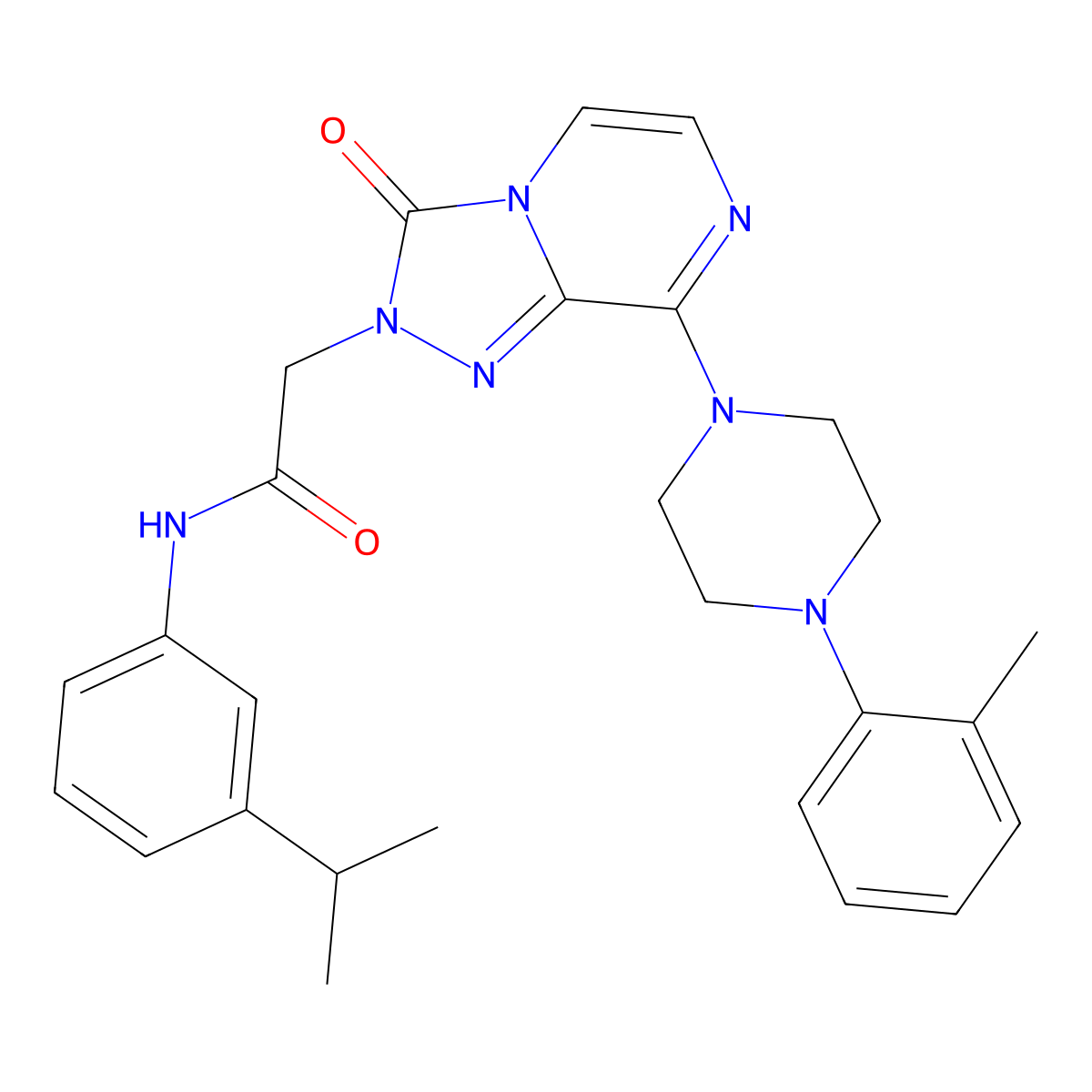 2-{8-[4-(2-methylphenyl)piperazin-1-yl]-3-oxo-2H,3H-[1,2,4]triazolo[4,3-a]pyrazin-2-yl}-N-[3-(propan-2-yl)phenyl]acetamide molecular structure, CAS 1251678-86-0