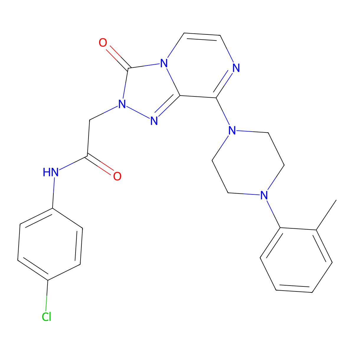N-(4-chlorophenyl)-2-(3-oxo-8-(4-(o-tolyl)piperazin-1-yl)-[1,2,4]triazolo[4,3-a]pyrazin-2(3H)-yl)acetamide molecular structure, CAS 1251678-93-9