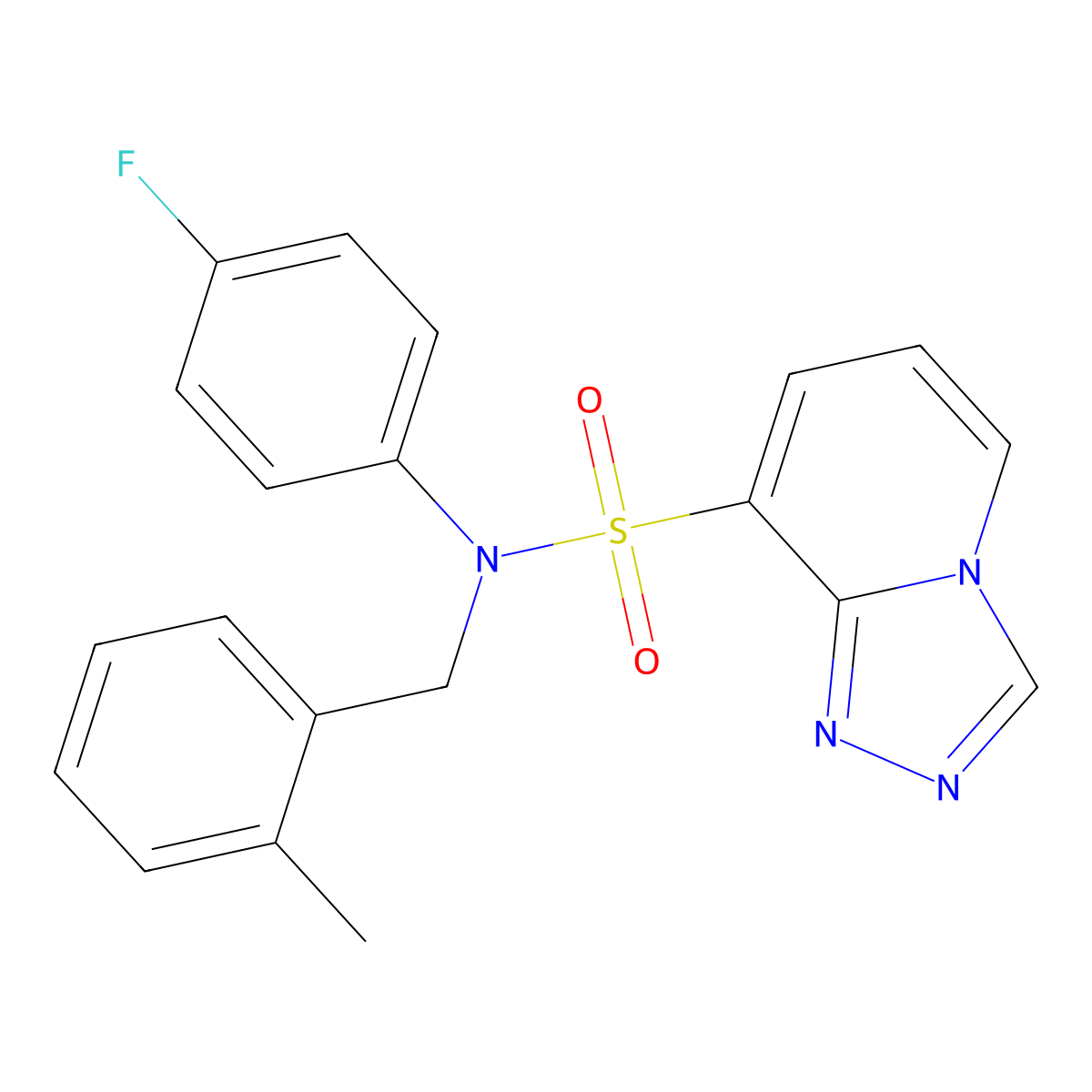 N-(4-fluorophenyl)-N-[(2-methylphenyl)methyl]-[1,2,4]triazolo[4,3-a]pyridine-8-sulfonamide molecular structure, CAS 1251678-94-0