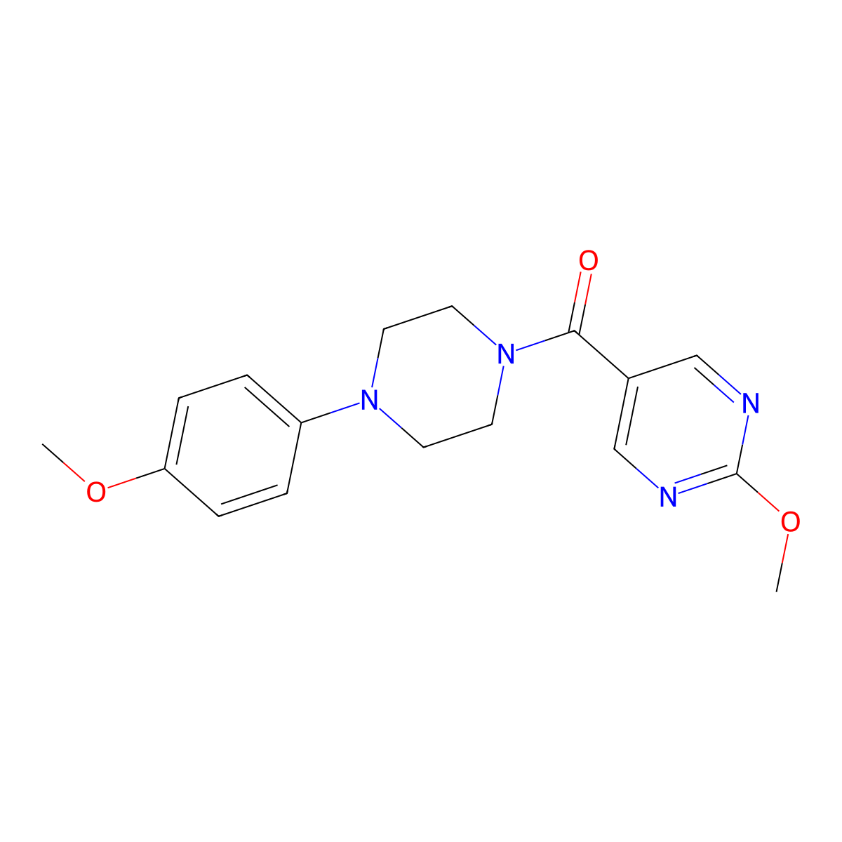 [4-(4-Methoxyphenyl)piperazino](2-methoxy-5-pyrimidinyl)methanone molecular structure, CAS 1251678-95-1