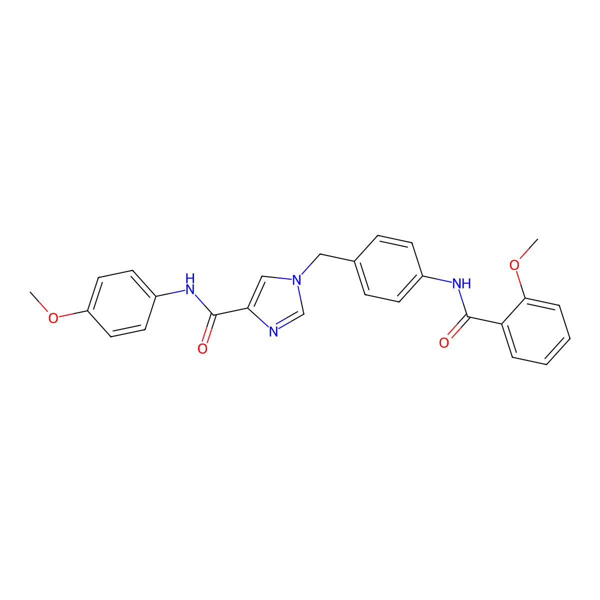 1-(4-(2-methoxybenzamido)benzyl)-N-(4-methoxyphenyl)-1H-imidazole-4-carboxamide molecular structure, CAS 1251679-00-1