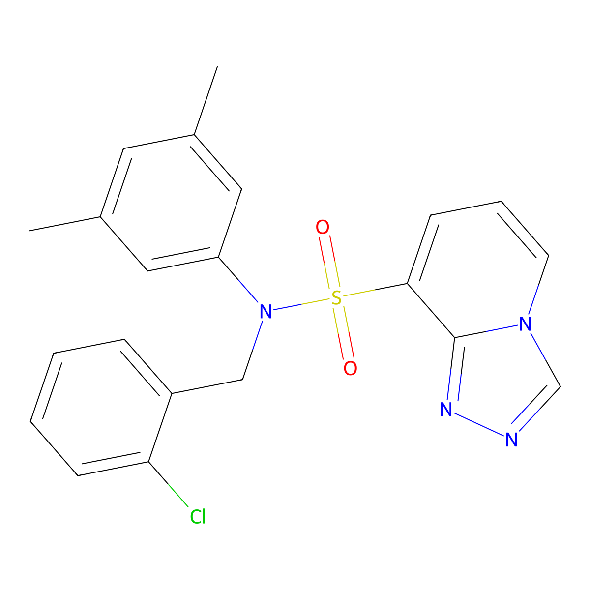 N-[(2-chlorophenyl)methyl]-N-(3,5-dimethylphenyl)-[1,2,4]triazolo[4,3-a]pyridine-8-sulfonamide molecular structure, CAS 1251679-02-3