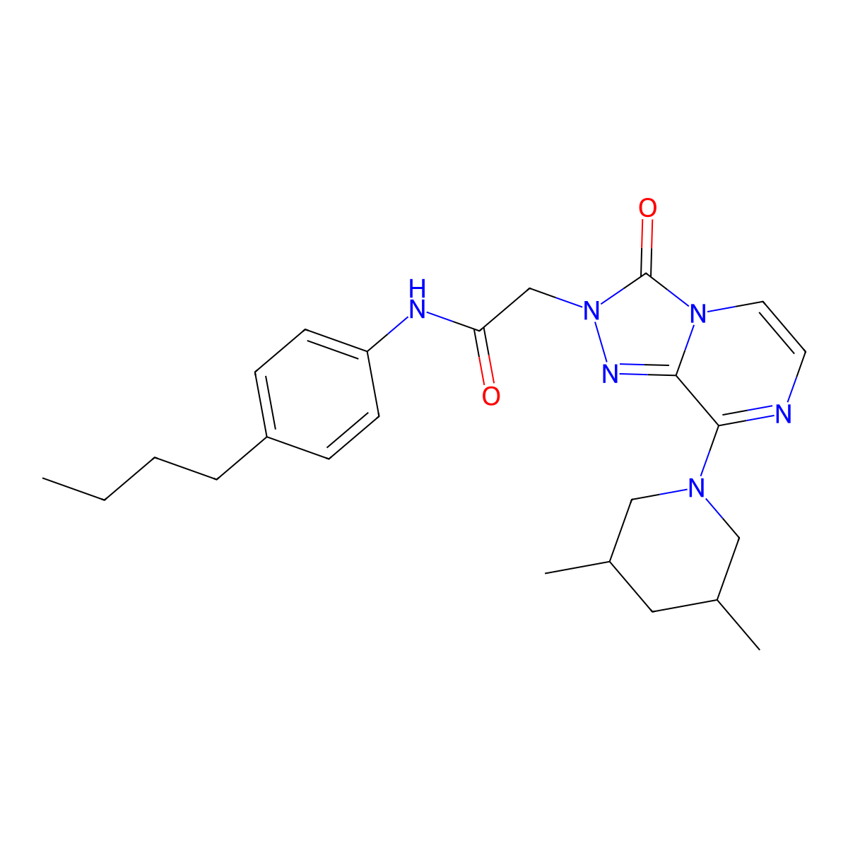 N-(4-butylphenyl)-2-[8-(3,5-dimethylpiperidin-1-yl)-3-oxo-2H,3H-[1,2,4]triazolo[4,3-a]pyrazin-2-yl]acetamide molecular structure, CAS 1251679-04-5