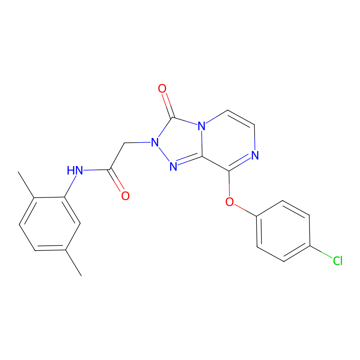 2-(8-(4-chlorophenoxy)-3-oxo-[1,2,4]triazolo[4,3-a]pyrazin-2(3H)-yl)-N-(2,5-dimethylphenyl)acetamide molecular structure, CAS 1251679-05-6