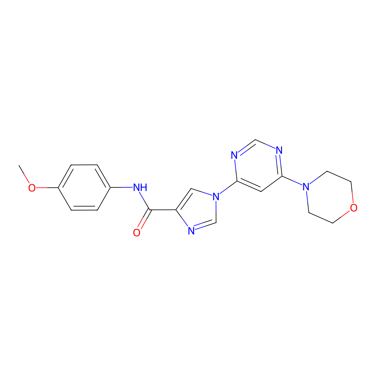N-(4-methoxyphenyl)-1-[6-(morpholin-4-yl)pyrimidin-4-yl]-1H-imidazole-4-carboxamide molecular structure, CAS 1251679-06-7