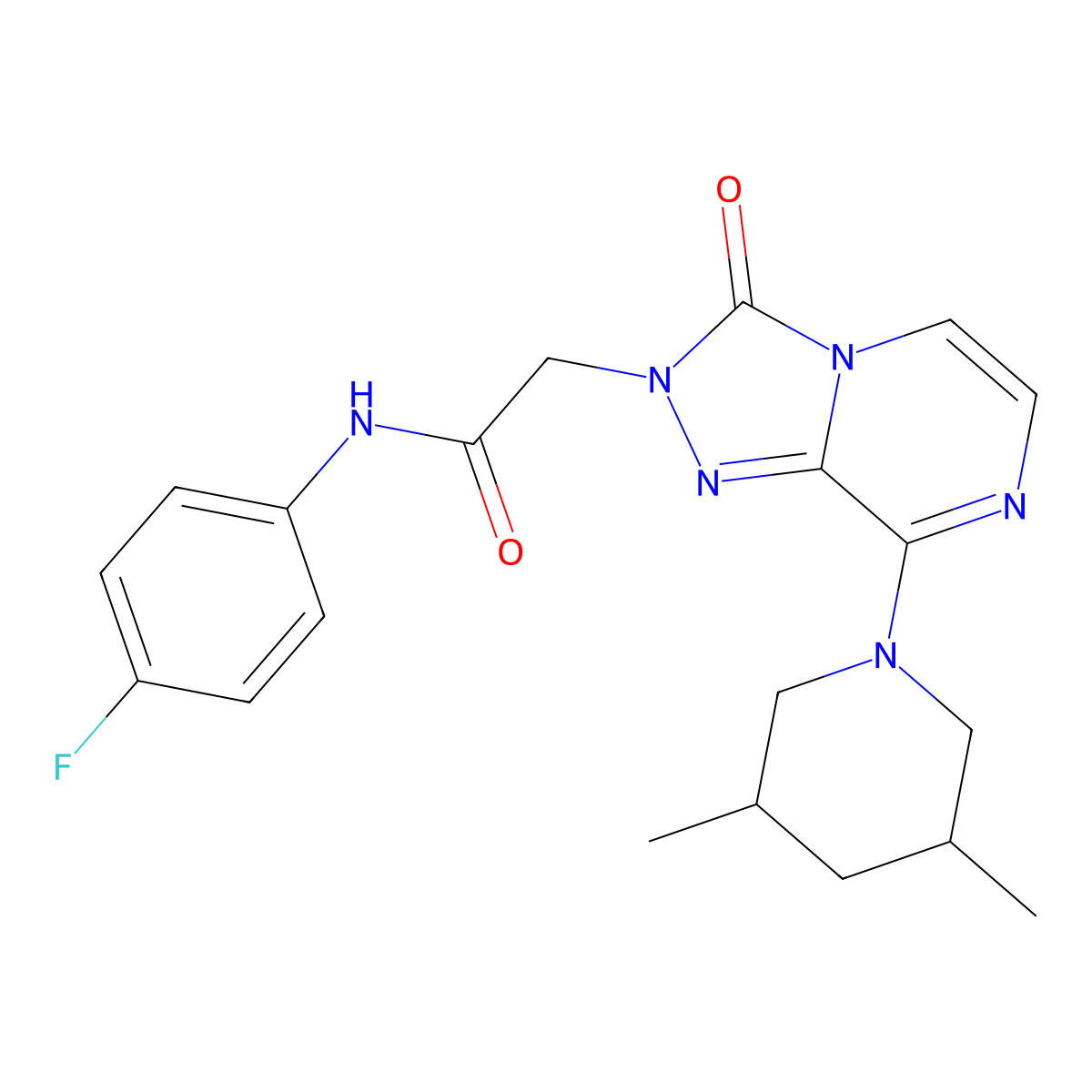 2-(8-(3,5-dimethylpiperidin-1-yl)-3-oxo-[1,2,4]triazolo[4,3-a]pyrazin-2(3H)-yl)-N-(4-fluorophenyl)acetamide molecular structure, CAS 1251679-10-3