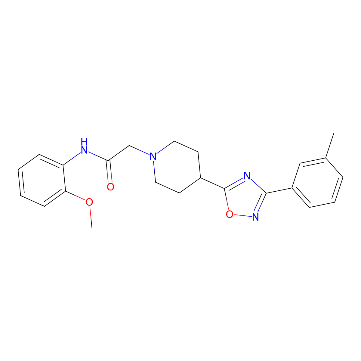 N-(2-methoxyphenyl)-2-{4-[3-(3-methylphenyl)-1,2,4-oxadiazol-5-yl]piperidin-1-yl}acetamide molecular structure, CAS 1251679-12-5