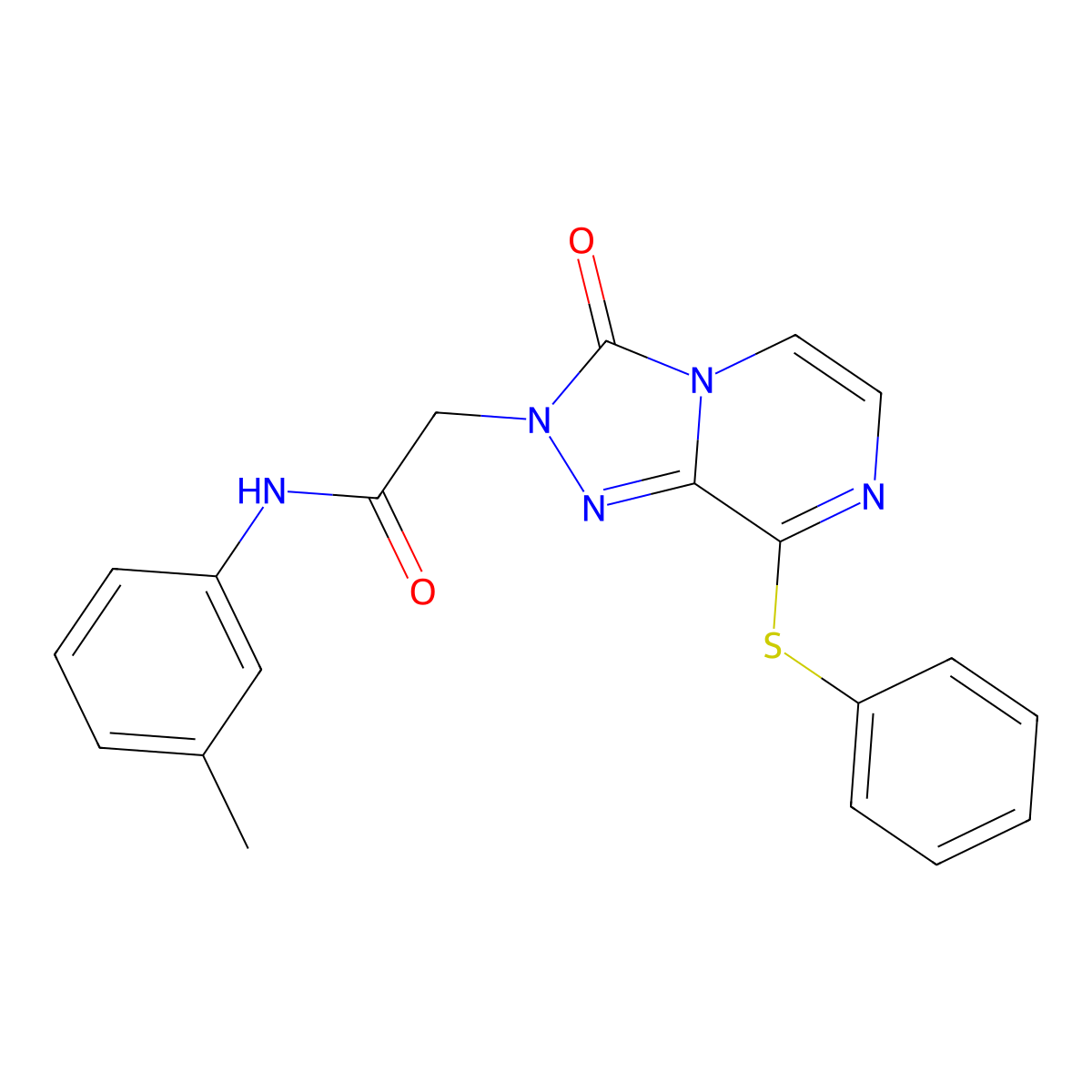 N-(3-methylphenyl)-2-[3-oxo-8-(phenylsulfanyl)-2H,3H-[1,2,4]triazolo[4,3-a]pyrazin-2-yl]acetamide molecular structure, CAS 1251679-16-9