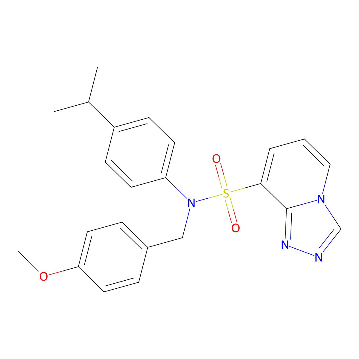 N-[(4-methoxyphenyl)methyl]-N-[4-(propan-2-yl)phenyl]-[1,2,4]triazolo[4,3-a]pyridine-8-sulfonamide molecular structure, CAS 1251679-17-0