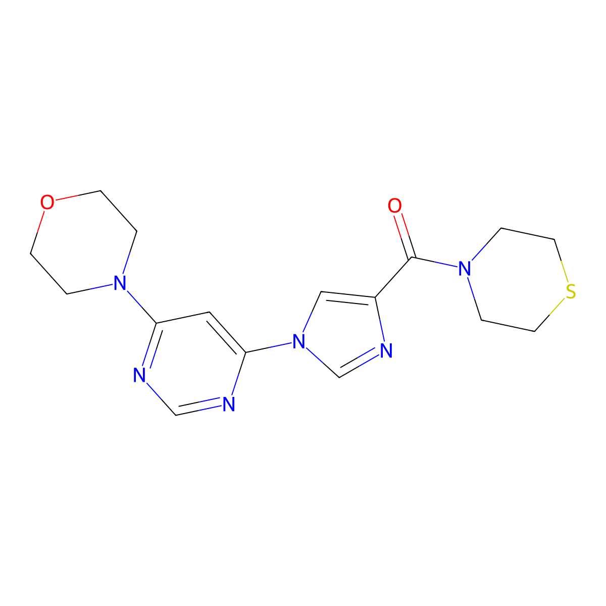 (1-(6-morpholinopyrimidin-4-yl)-1H-imidazol-4-yl)(thiomorpholino)methanone molecular structure, CAS 1251679-19-2