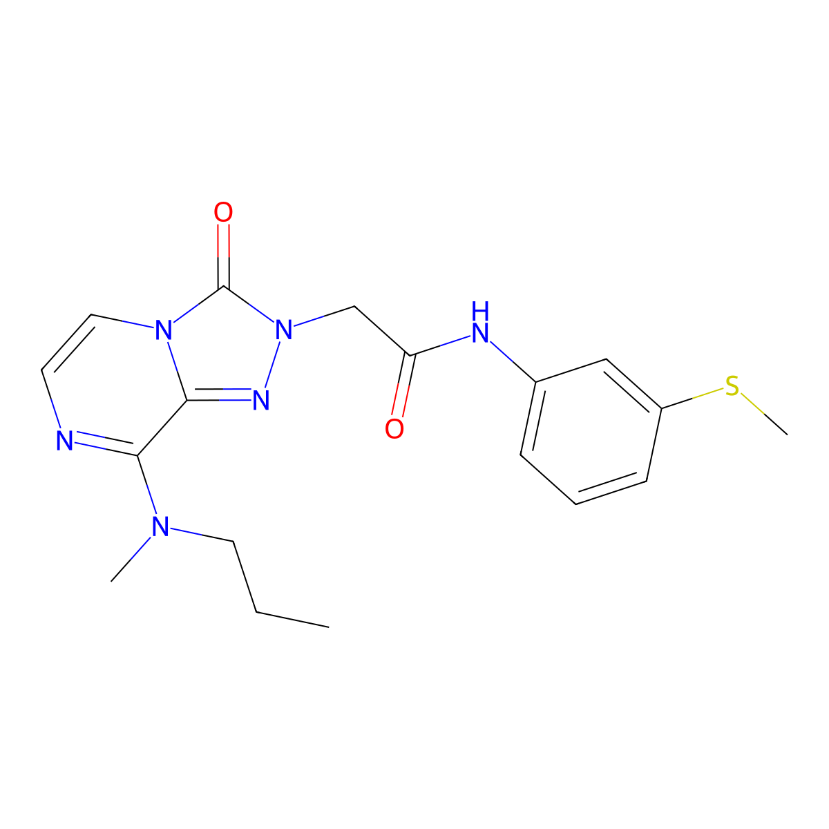 2-{8-[methyl(propyl)amino]-3-oxo-2H,3H-[1,2,4]triazolo[4,3-a]pyrazin-2-yl}-N-[3-(methylsulfanyl)phenyl]acetamide molecular structure, CAS 1251679-32-9