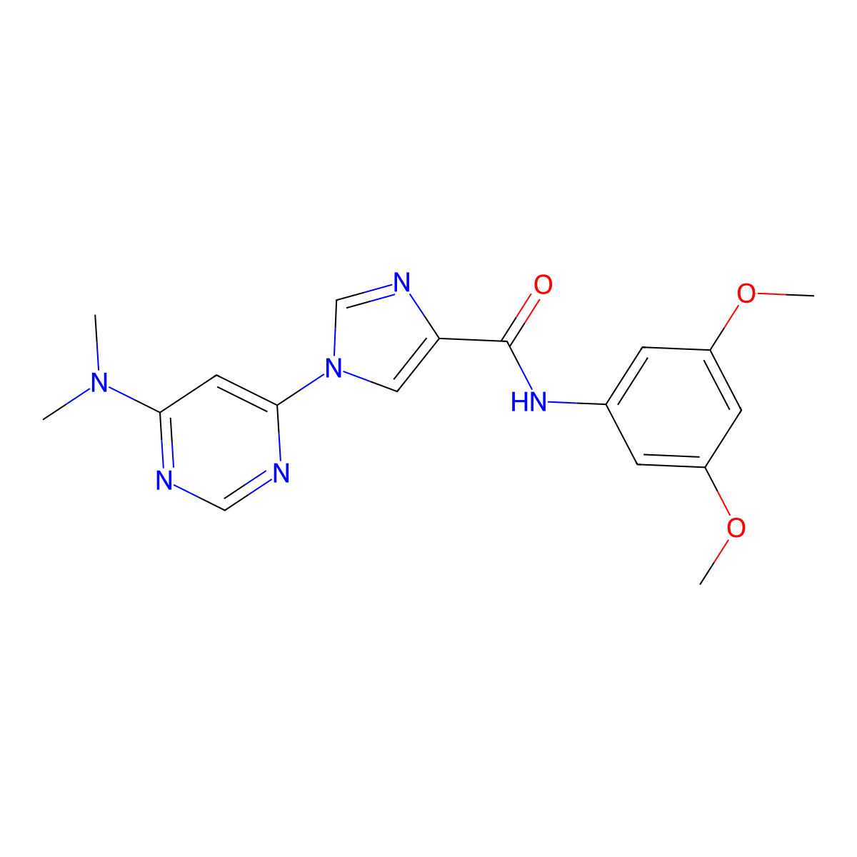 N-(3,5-dimethoxyphenyl)-1-[6-(dimethylamino)pyrimidin-4-yl]-1H-imidazole-4-carboxamide molecular structure, CAS 1251679-34-1