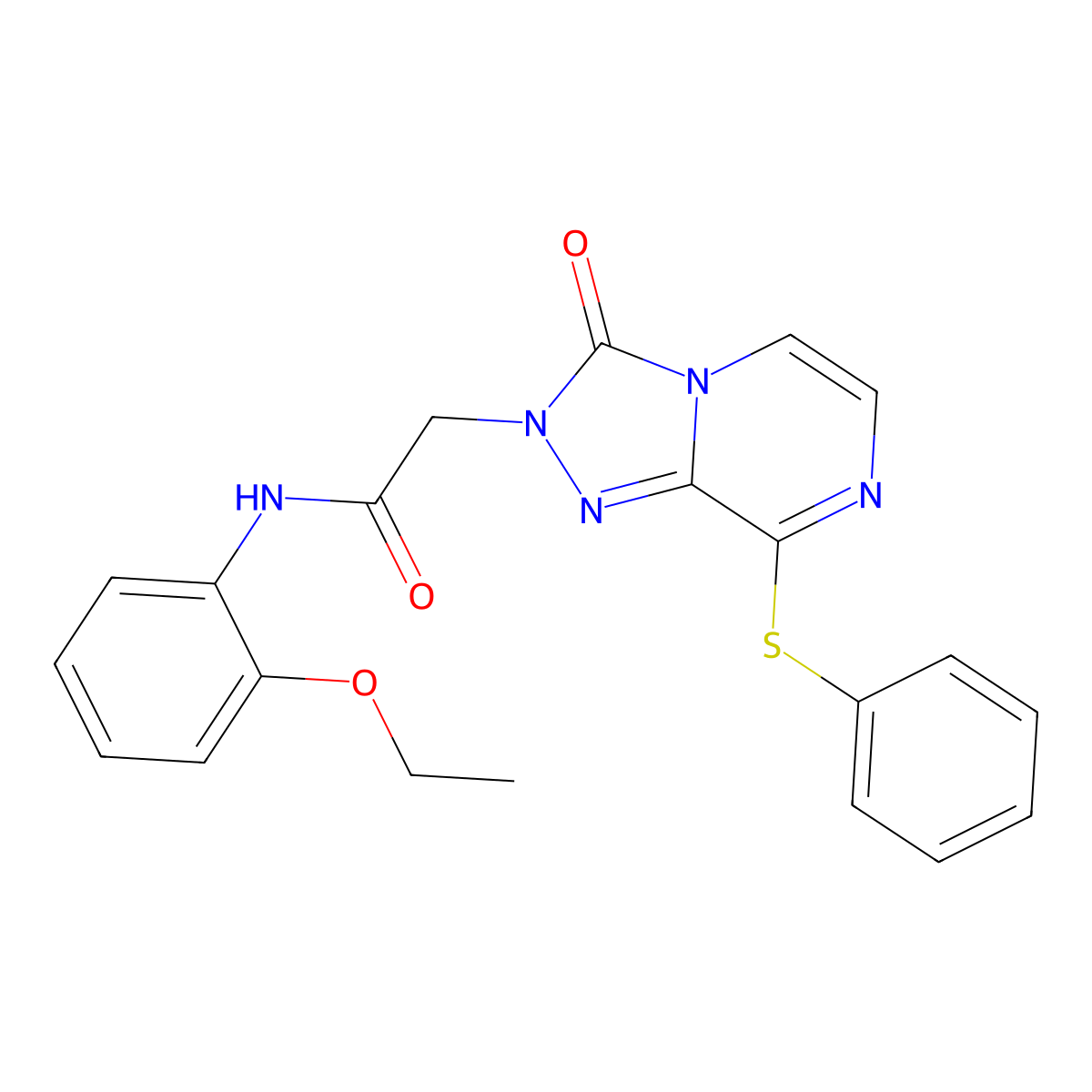 N-(2-ethoxyphenyl)-2-(3-oxo-8-phenylsulfanyl-[1,2,4]triazolo[4,3-a]pyrazin-2-yl)acetamide molecular structure, CAS 1251679-40-9
