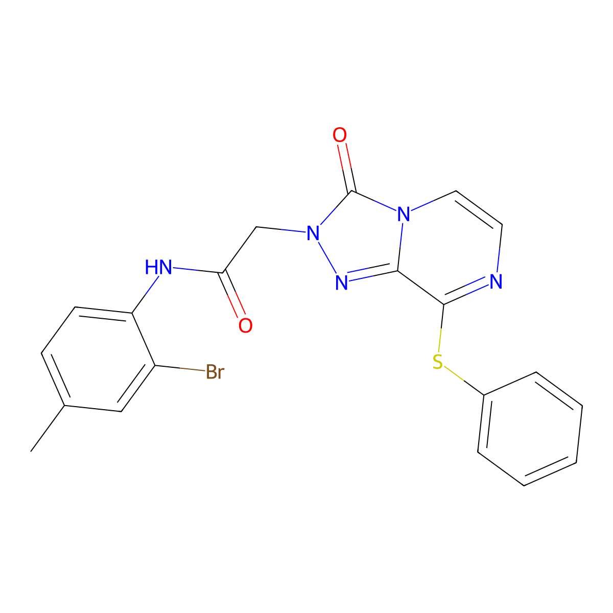 N-(2-bromo-4-methylphenyl)-2-[3-oxo-8-(phenylsulfanyl)-2H,3H-[1,2,4]triazolo[4,3-a]pyrazin-2-yl]acetamide molecular structure, CAS 1251679-49-8