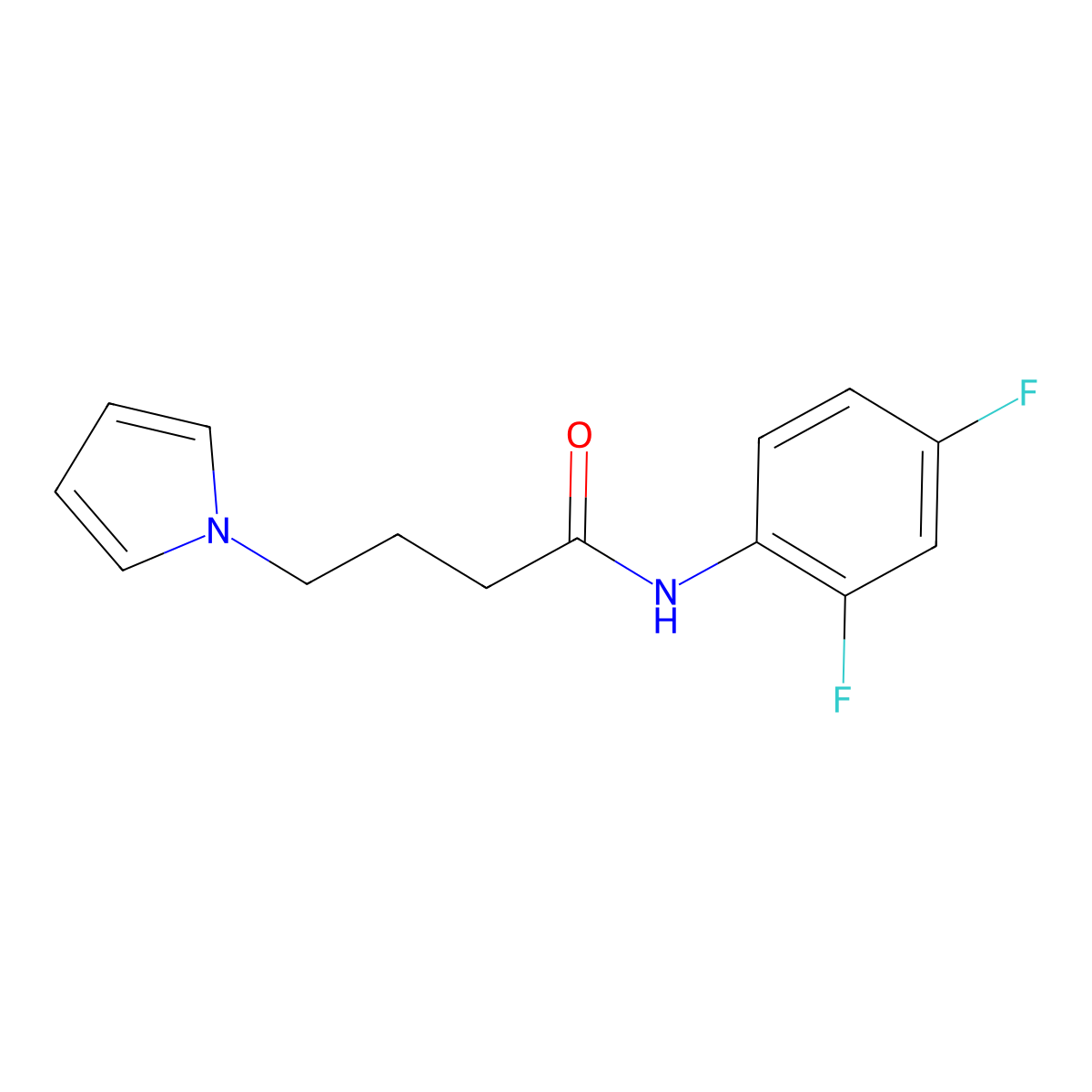 N-(2,4-difluorophenyl)-4-(1H-pyrrol-1-yl)butanamide molecular structure, CAS 1251679-52-3