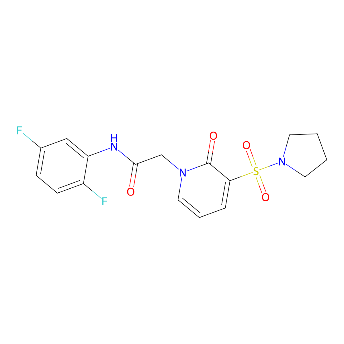 N-(2,5-difluorophenyl)-2-(2-oxo-3-(pyrrolidin-1-ylsulfonyl)pyridin-1(2H)-yl)acetamide molecular structure, CAS 1251679-57-8