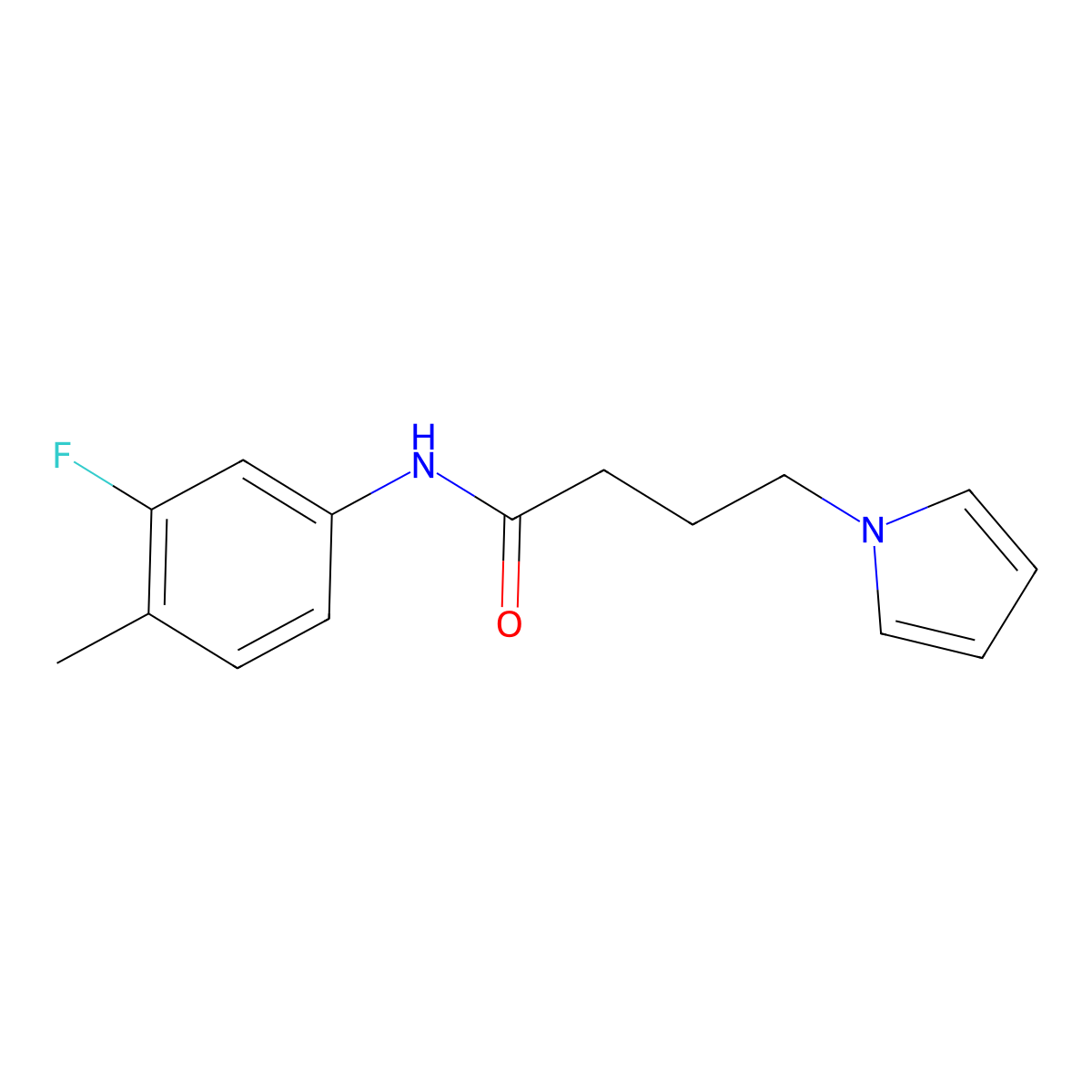 N-(3-fluoro-4-methylphenyl)-4-(1H-pyrrol-1-yl)butanamide molecular structure, CAS 1251679-61-4