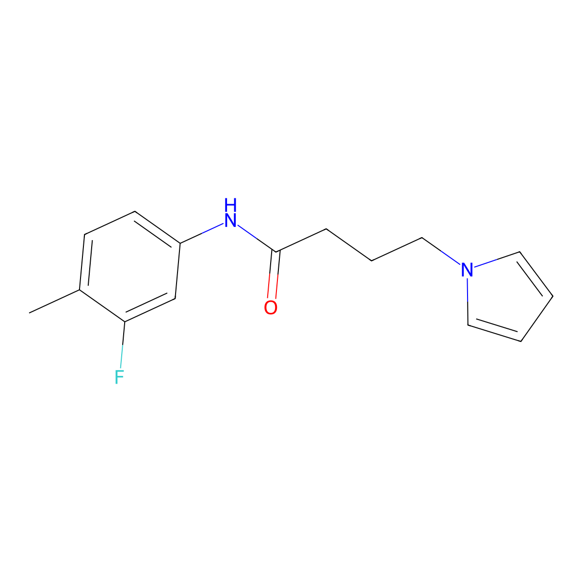 N-(3-fluoro-4-methylphenyl)-4-(1H-pyrrol-1-yl)butanamide molecular structure, CAS 1251679-61-4