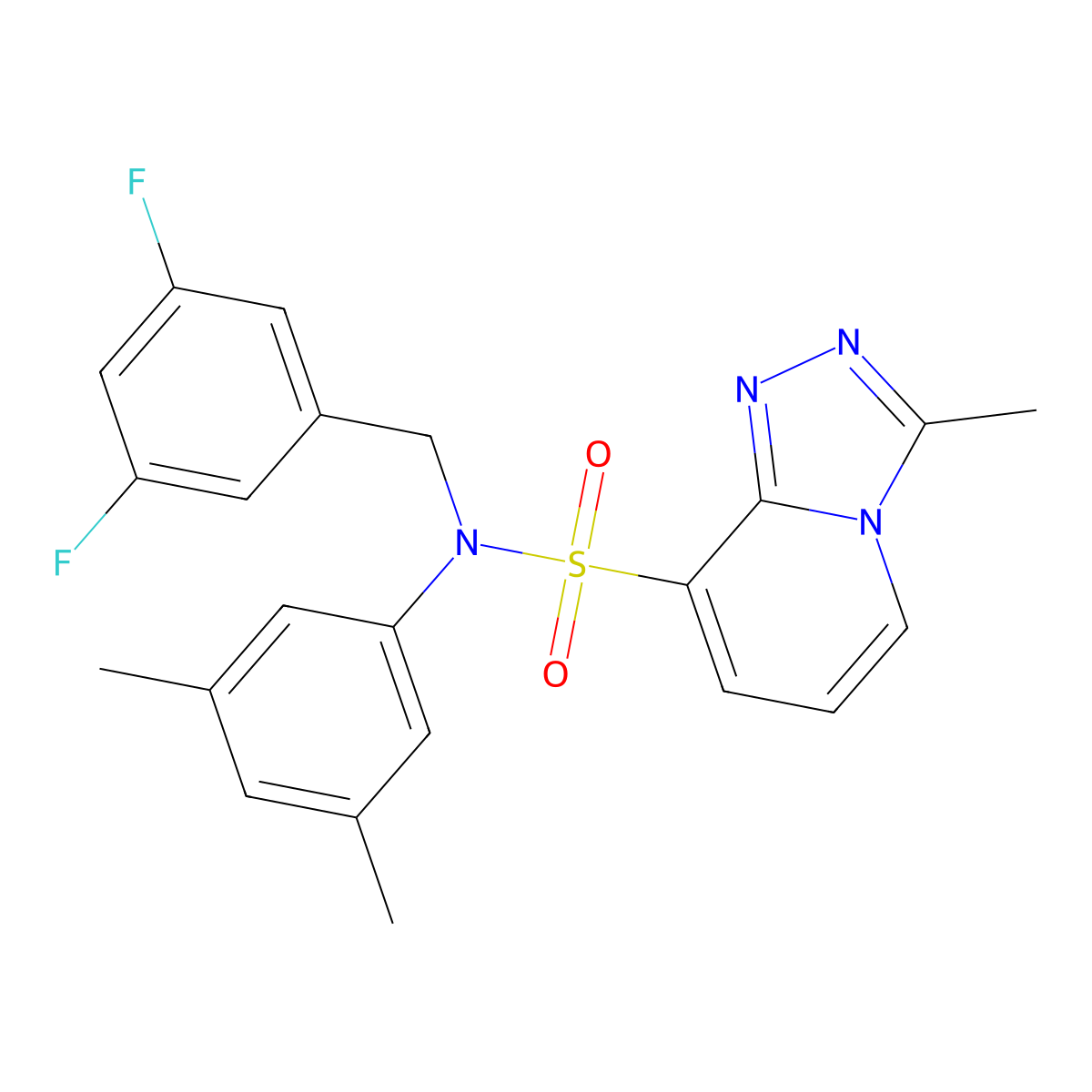 N-[(3,5-difluorophenyl)methyl]-N-(3,5-dimethylphenyl)-3-methyl-[1,2,4]triazolo[4,3-a]pyridine-8-sulfonamide molecular structure, CAS 1251679-62-5