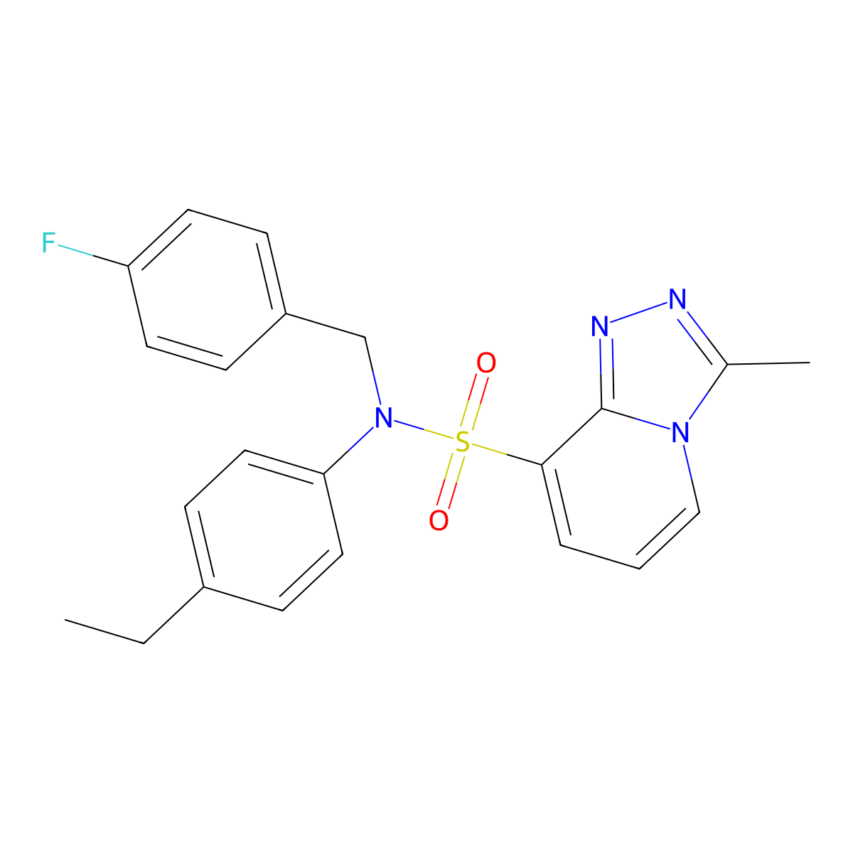 N-(4-ethylphenyl)-N-[(4-fluorophenyl)methyl]-3-methyl-[1,2,4]triazolo[4,3-a]pyridine-8-sulfonamide molecular structure, CAS 1251679-74-9