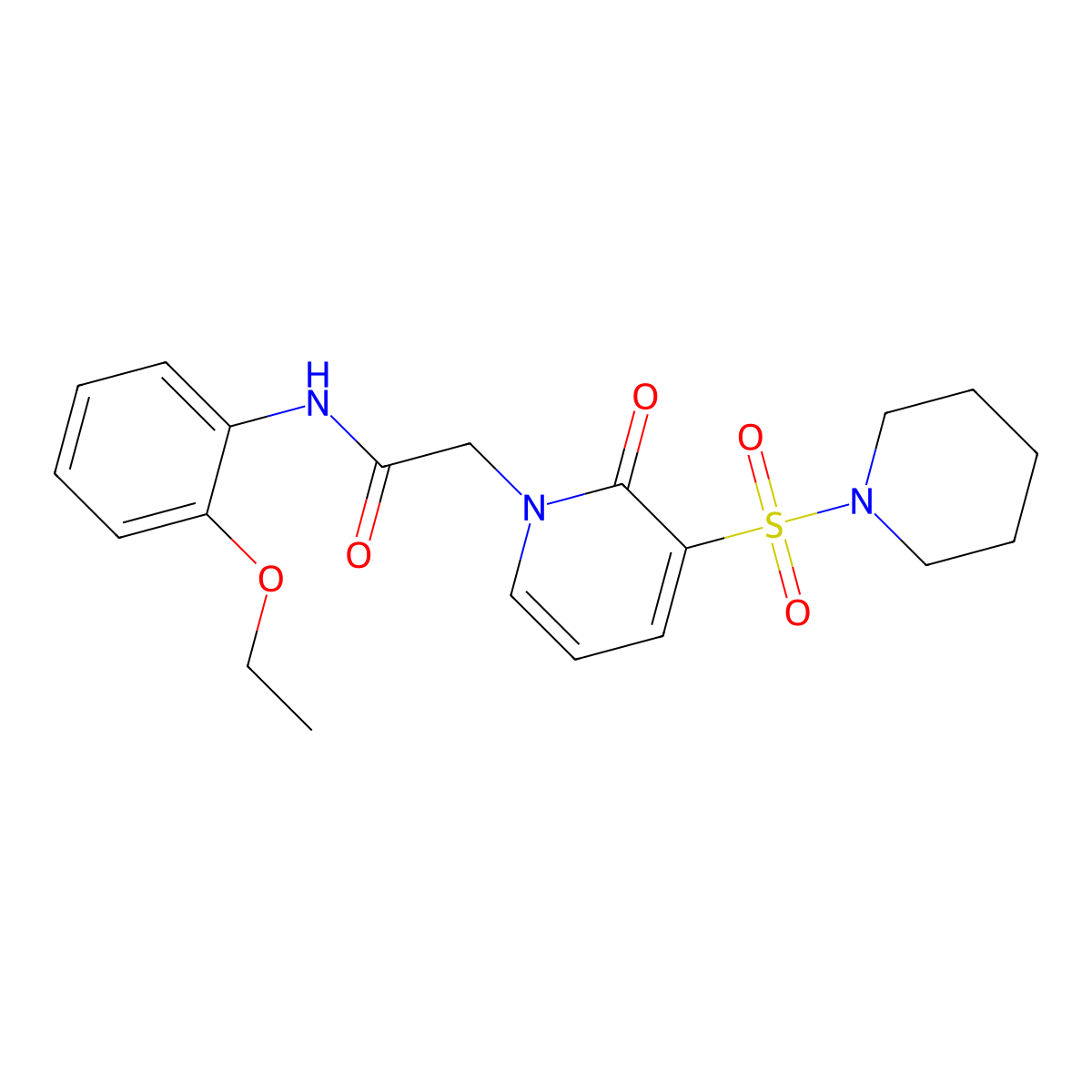 N-(2-ethoxyphenyl)-2-(2-oxo-3-(piperidin-1-ylsulfonyl)pyridin-1(2H)-yl)acetamide molecular structure, CAS 1251679-83-0