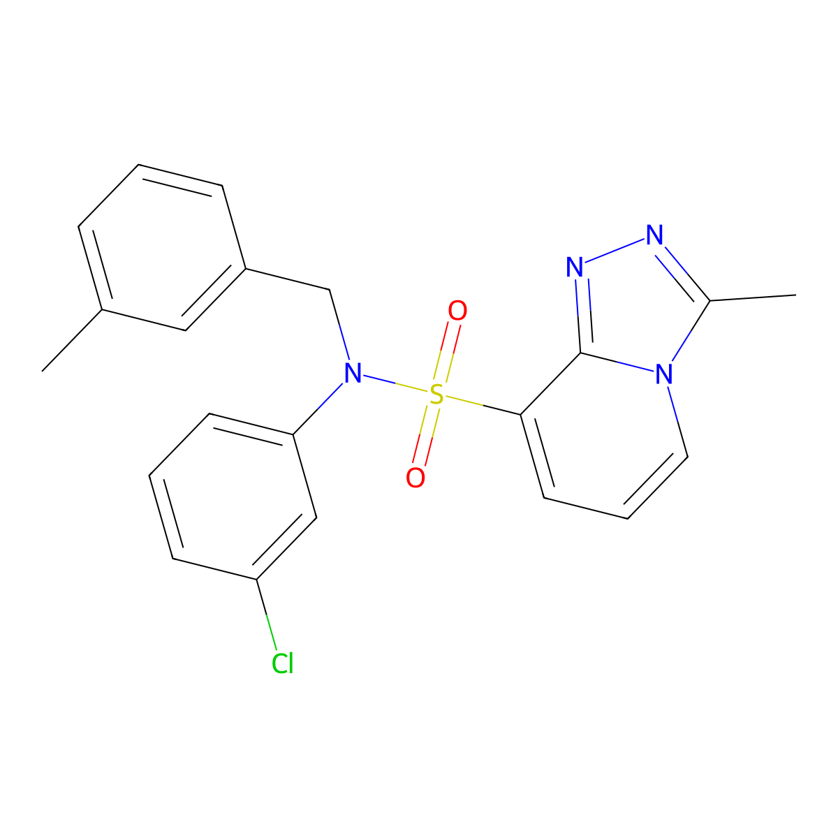 N-(3-chlorophenyl)-3-methyl-N-[(3-methylphenyl)methyl]-[1,2,4]triazolo[4,3-a]pyridine-8-sulfonamide molecular structure, CAS 1251679-85-2