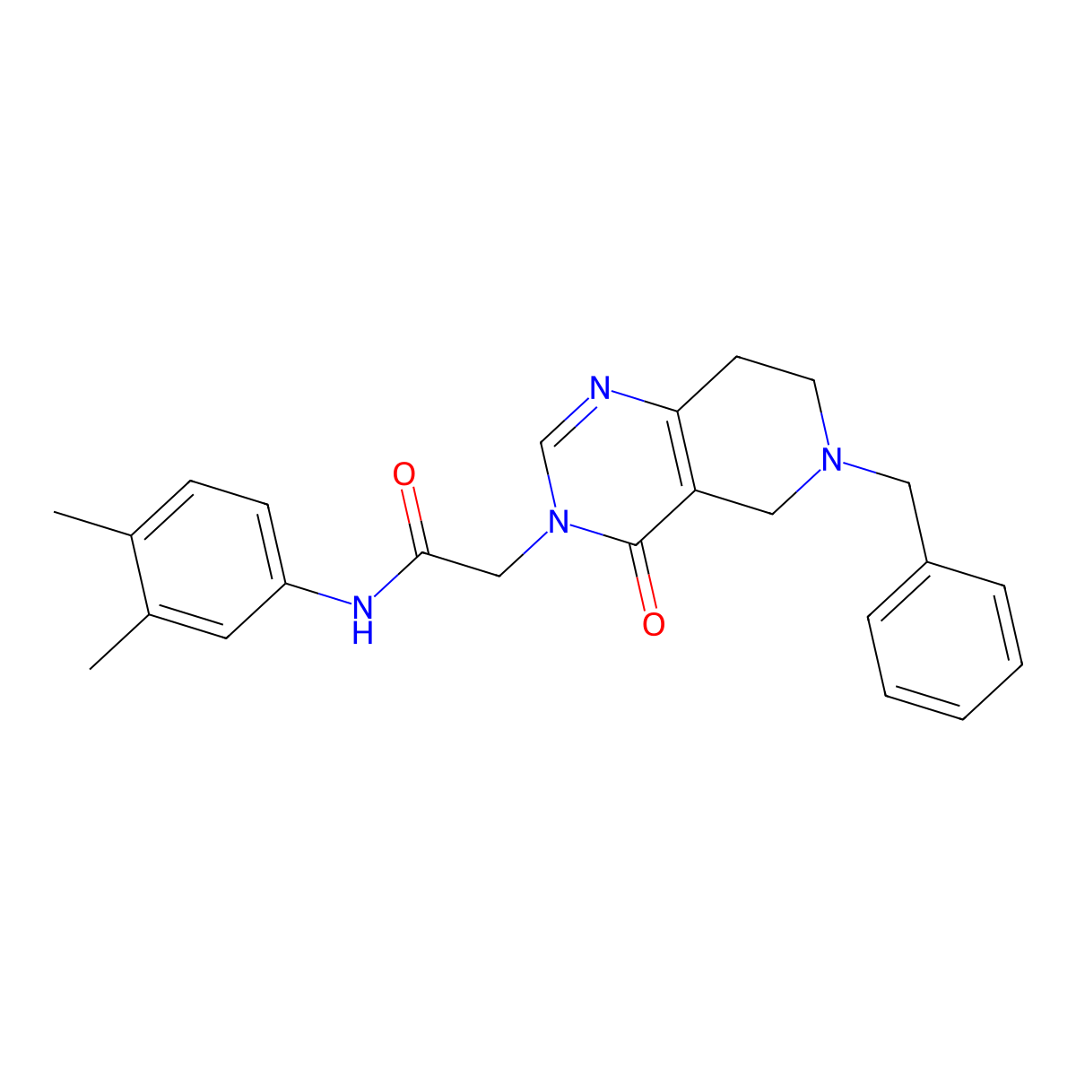 2-{6-benzyl-4-oxo-3H,4H,5H,6H,7H,8H-pyrido[4,3-d]pyrimidin-3-yl}-N-(3,4-dimethylphenyl)acetamide molecular structure, CAS 1251680-03-1