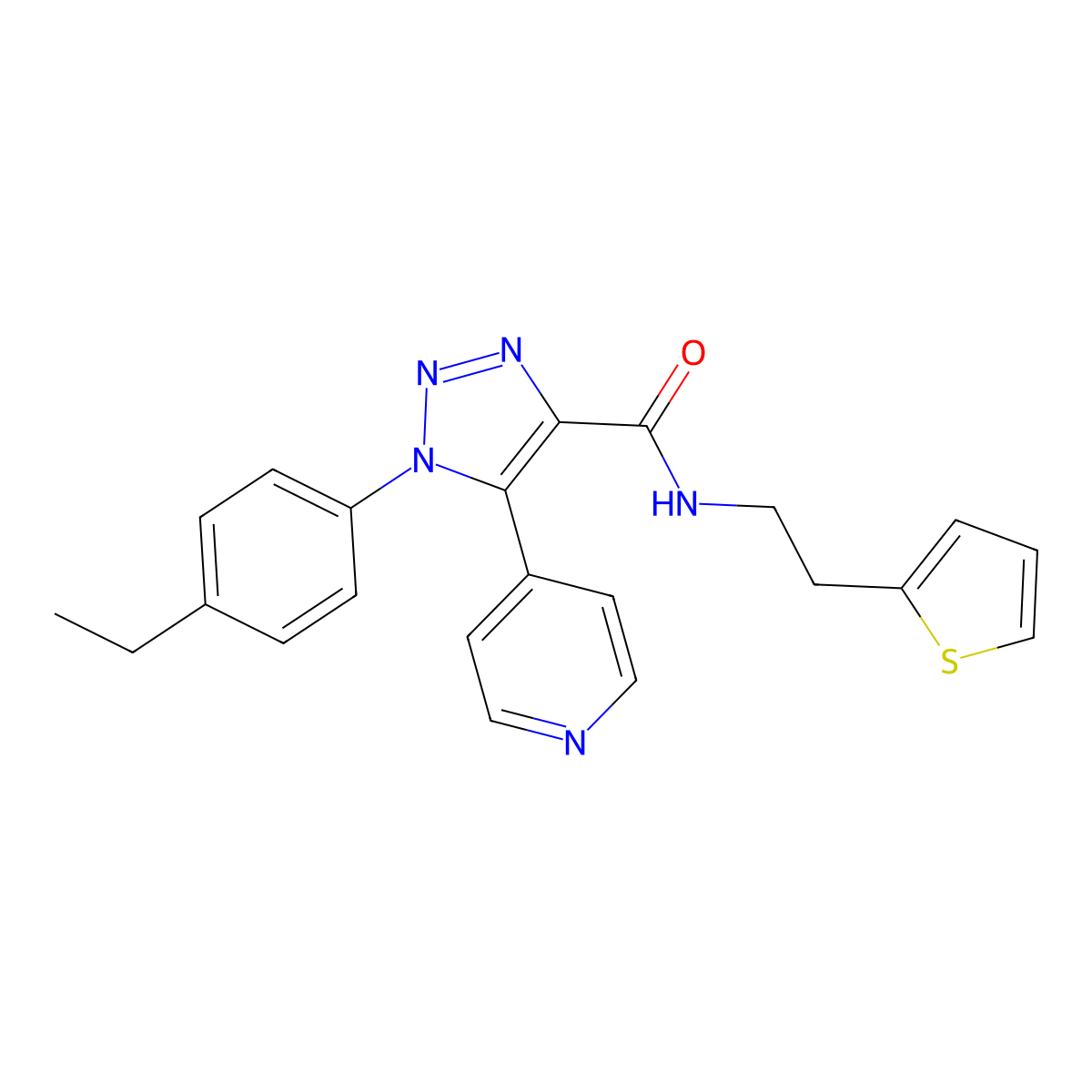 1-(4-ethylphenyl)-5-(pyridin-4-yl)-N-[2-(thiophen-2-yl)ethyl]-1H-1,2,3-triazole-4-carboxamide molecular structure, CAS 1251680-08-6