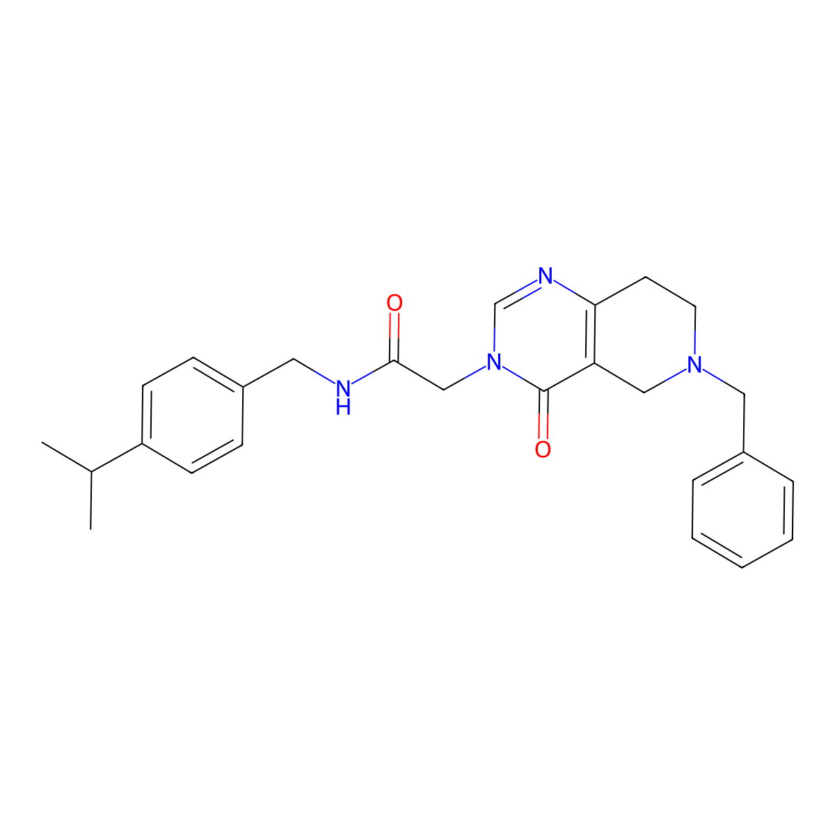 2-(6-benzyl-4-oxo-5,6,7,8-tetrahydropyrido[4,3-d]pyrimidin-3(4H)-yl)-N-(4-isopropylbenzyl)acetamide molecular structure, CAS 1251680-14-4