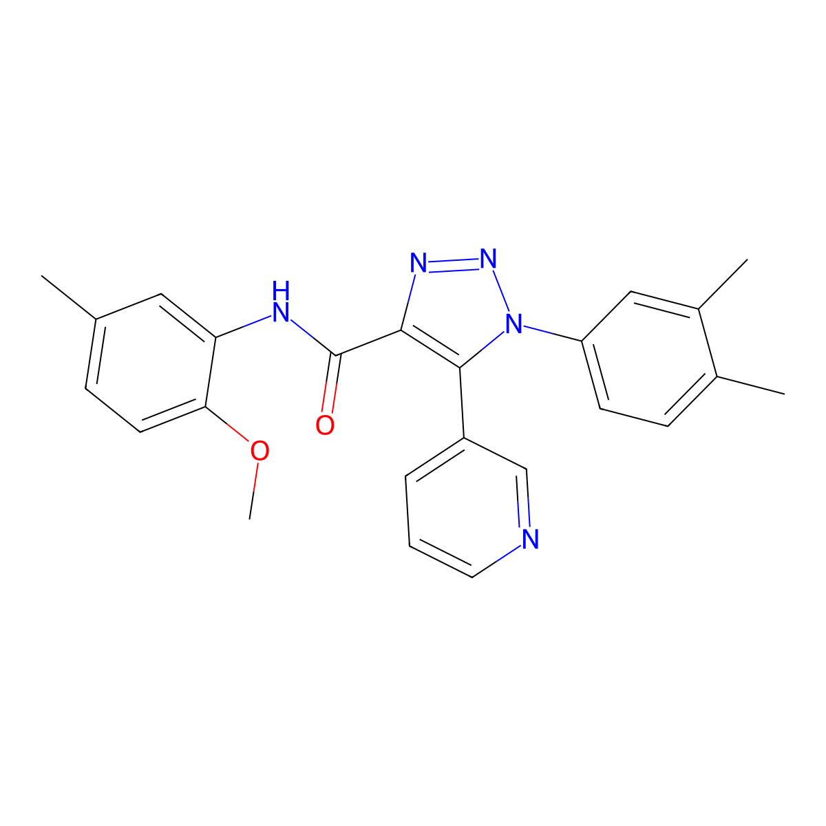 1-(3,4-dimethylphenyl)-N-(2-methoxy-5-methylphenyl)-5-(pyridin-3-yl)-1H-1,2,3-triazole-4-carboxamide molecular structure, CAS 1251680-17-7