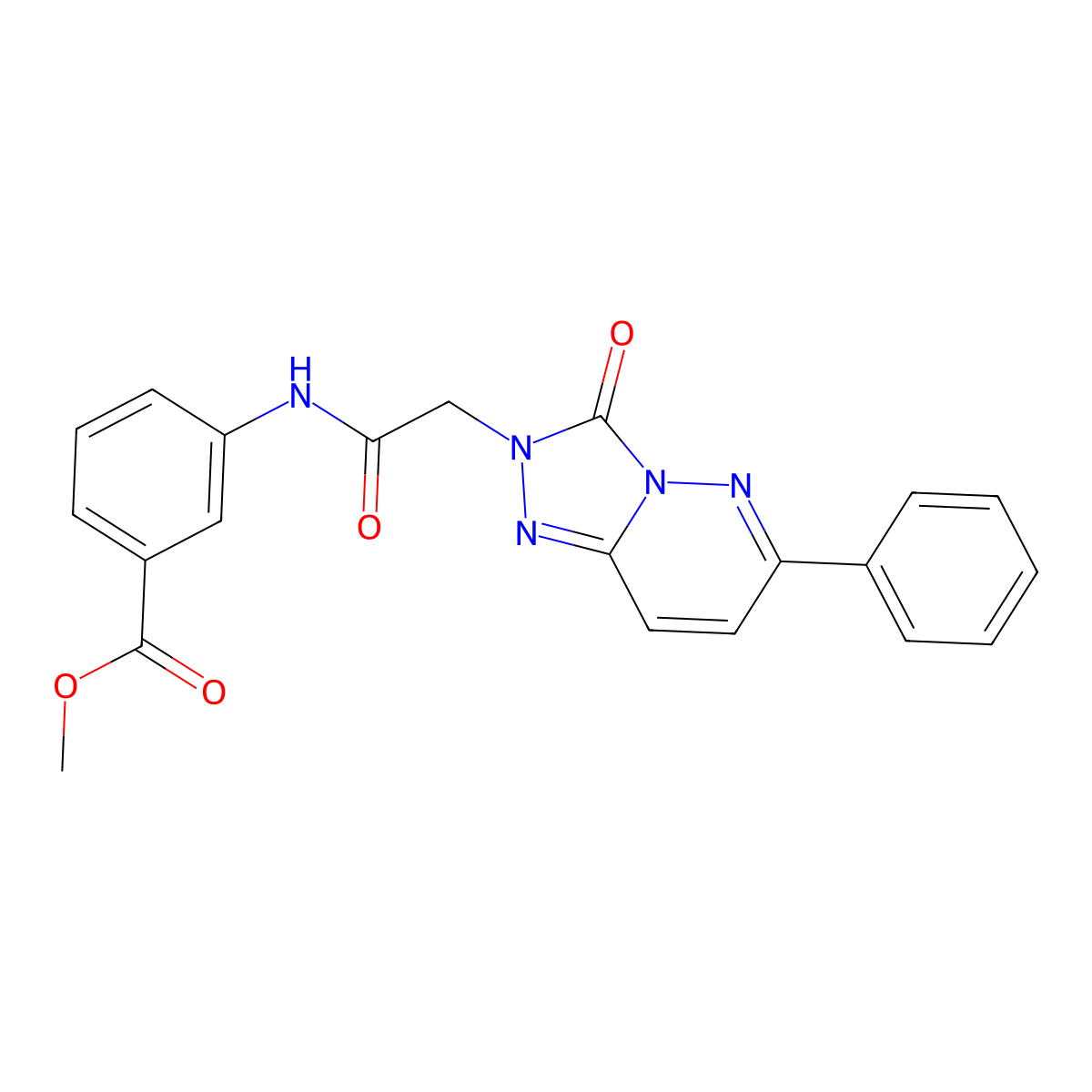 methyl 3-(2-{3-oxo-6-phenyl-2H,3H-[1,2,4]triazolo[4,3-b]pyridazin-2-yl}acetamido)benzoate molecular structure, CAS 1251680-22-4