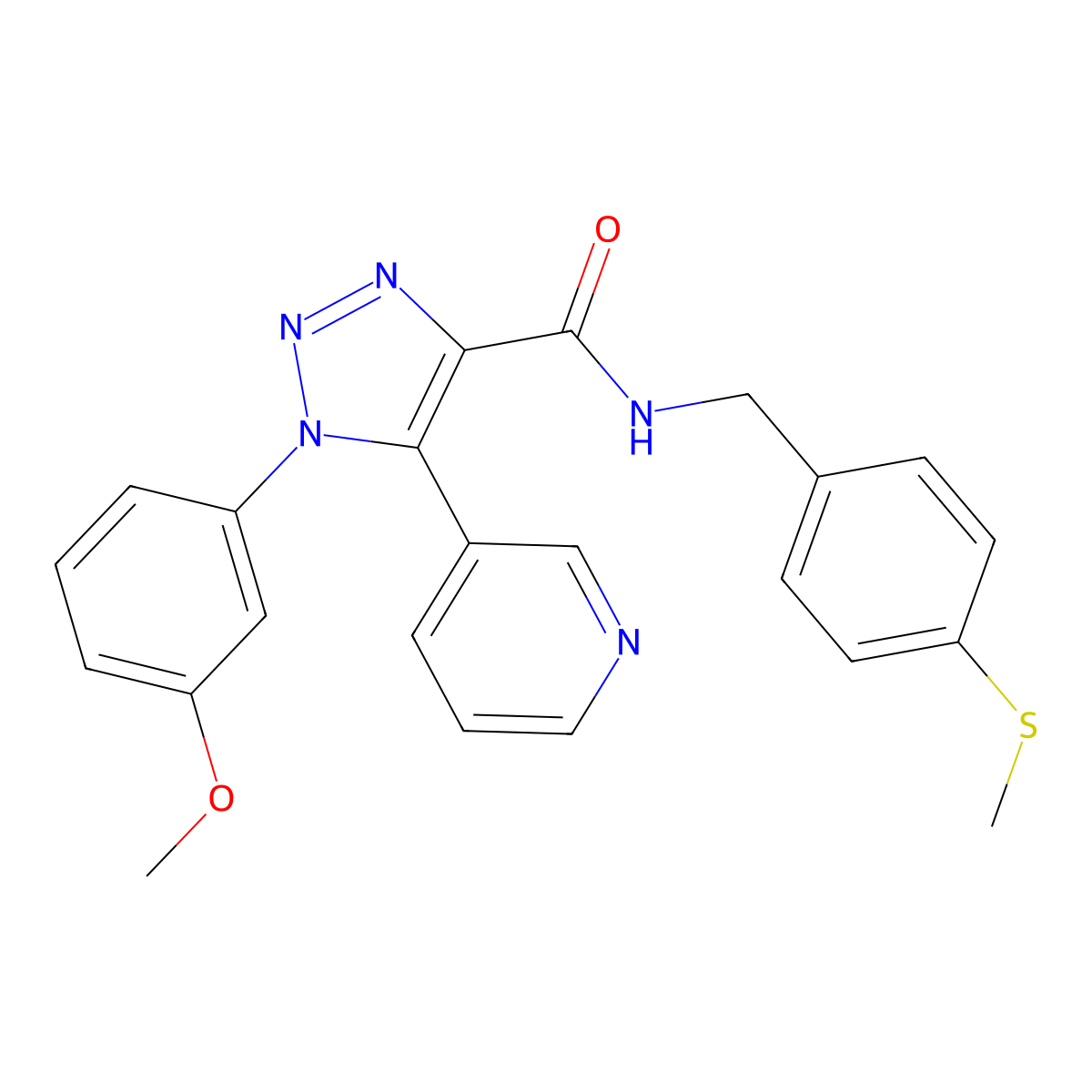 1-(3-methoxyphenyl)-N-{[4-(methylsulfanyl)phenyl]methyl}-5-(pyridin-3-yl)-1H-1,2,3-triazole-4-carboxamide molecular structure, CAS 1251680-25-7