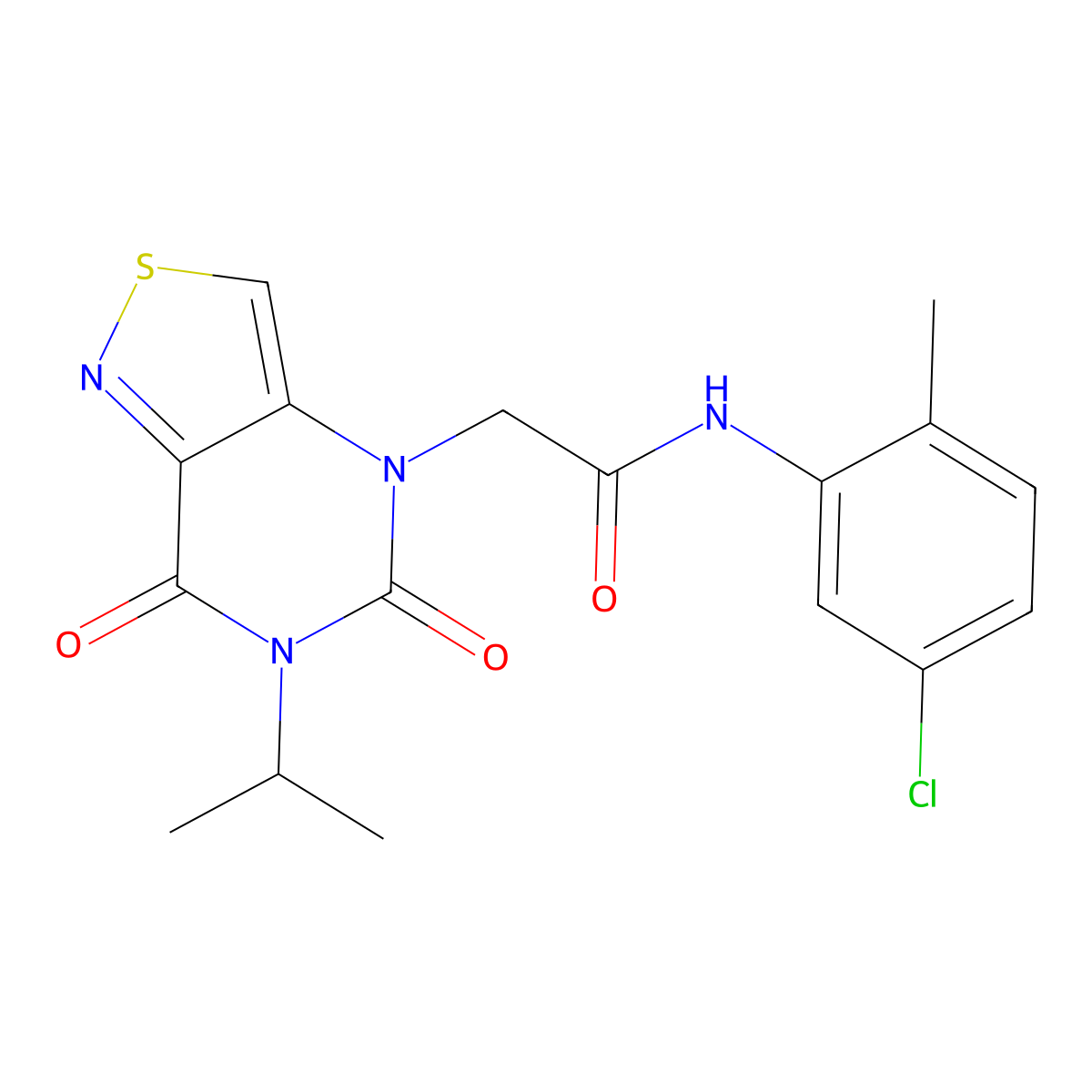 N-(5-chloro-2-methylphenyl)-2-[5,7-dioxo-6-(propan-2-yl)-4H,5H,6H,7H-[1,2]thiazolo[4,3-d]pyrimidin-4-yl]acetamide molecular structure, CAS 1251680-30-4