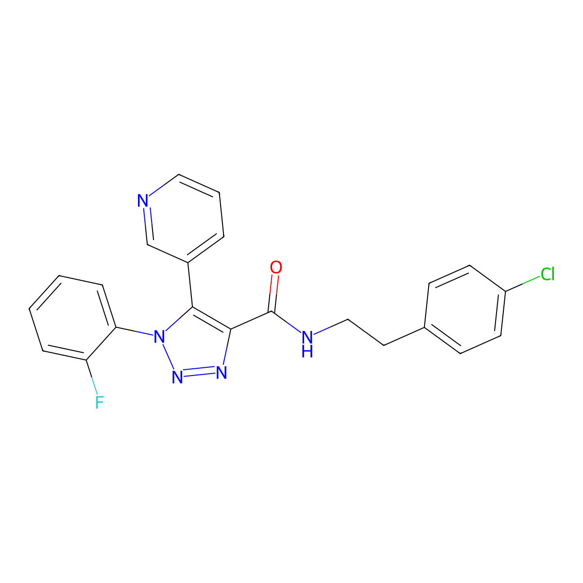 N-[2-(4-chlorophenyl)ethyl]-1-(2-fluorophenyl)-5-(pyridin-3-yl)-1H-1,2,3-triazole-4-carboxamide molecular structure, CAS 1251680-58-6