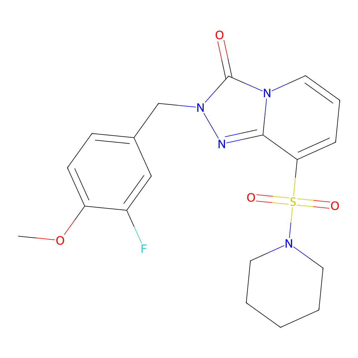2-[(3-fluoro-4-methoxyphenyl)methyl]-8-(piperidine-1-sulfonyl)-2H,3H-[1,2,4]triazolo[4,3-a]pyridin-3-one molecular structure, CAS 1251680-79-1