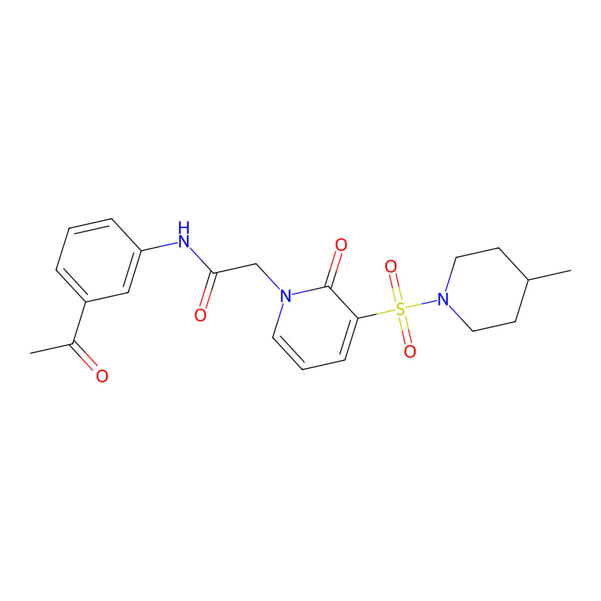N-(3-acetylphenyl)-2-(3-((4-methylpiperidin-1-yl)sulfonyl)-2-oxopyridin-1(2H)-yl)acetamide molecular structure, CAS 1251680-80-4