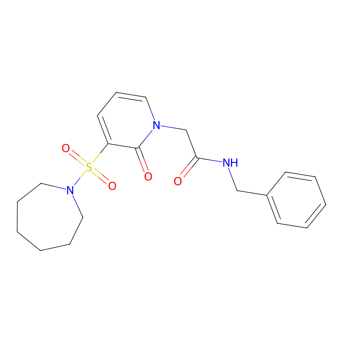 2-(3-(azepan-1-ylsulfonyl)-2-oxopyridin-1(2H)-yl)-N-benzylacetamide molecular structure, CAS 1251680-81-5
