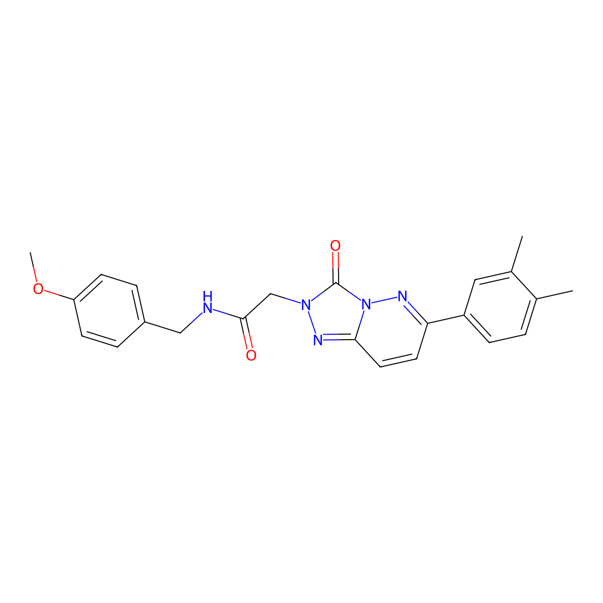 2-(6-(3,4-dimethylphenyl)-3-oxo-[1,2,4]triazolo[4,3-b]pyridazin-2(3H)-yl)-N-(4-methoxybenzyl)acetamide molecular structure, CAS 1251680-87-1