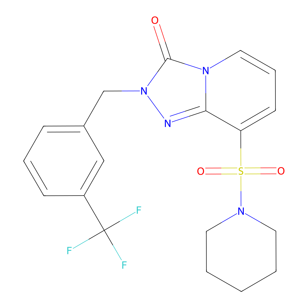 8-(piperidine-1-sulfonyl)-2-{[3-(trifluoromethyl)phenyl]methyl}-2H,3H-[1,2,4]triazolo[4,3-a]pyridin-3-one molecular structure, CAS 1251680-89-3