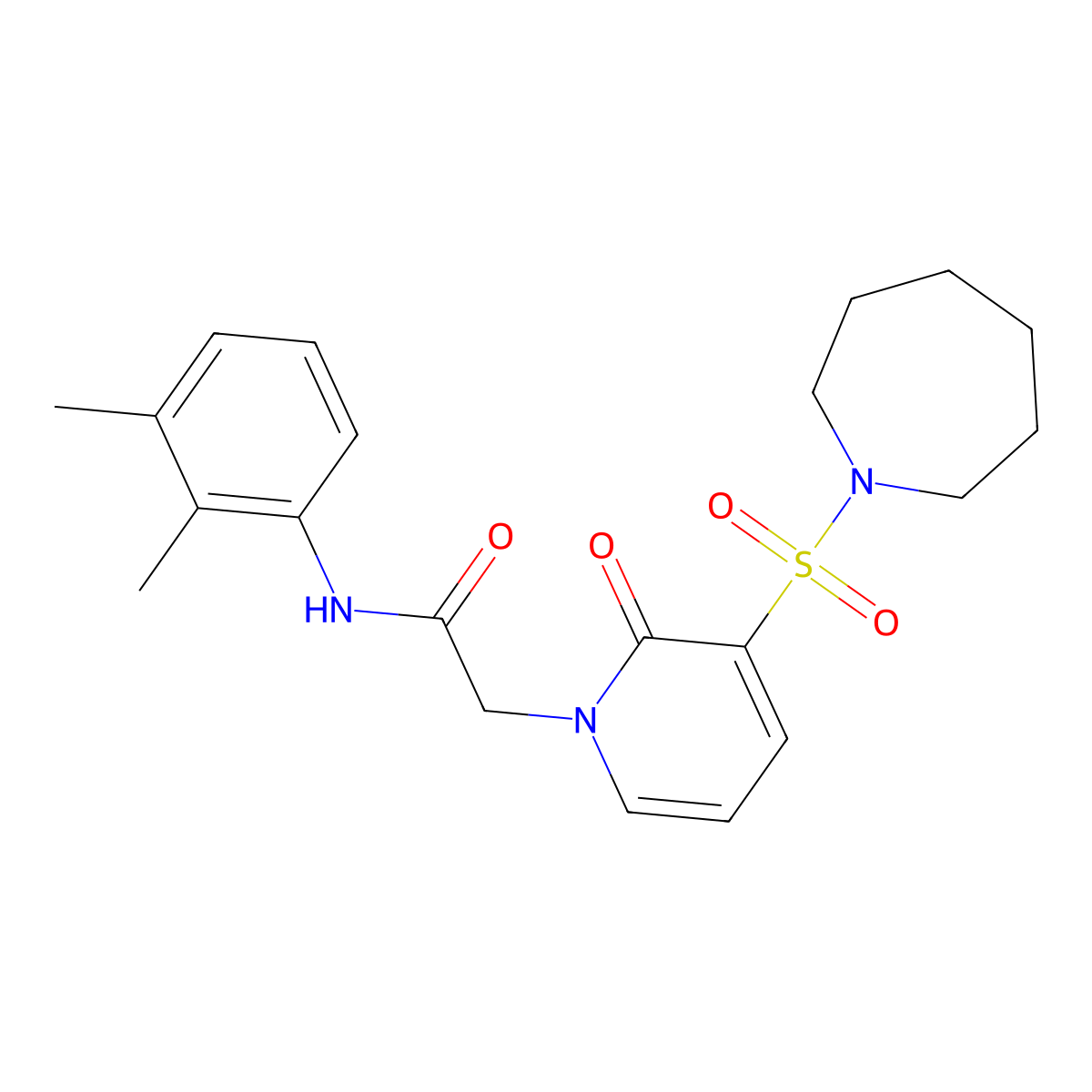 2-(3-(azepan-1-ylsulfonyl)-2-oxopyridin-1(2H)-yl)-N-(2,3-dimethylphenyl)acetamide molecular structure, CAS 1251681-36-3