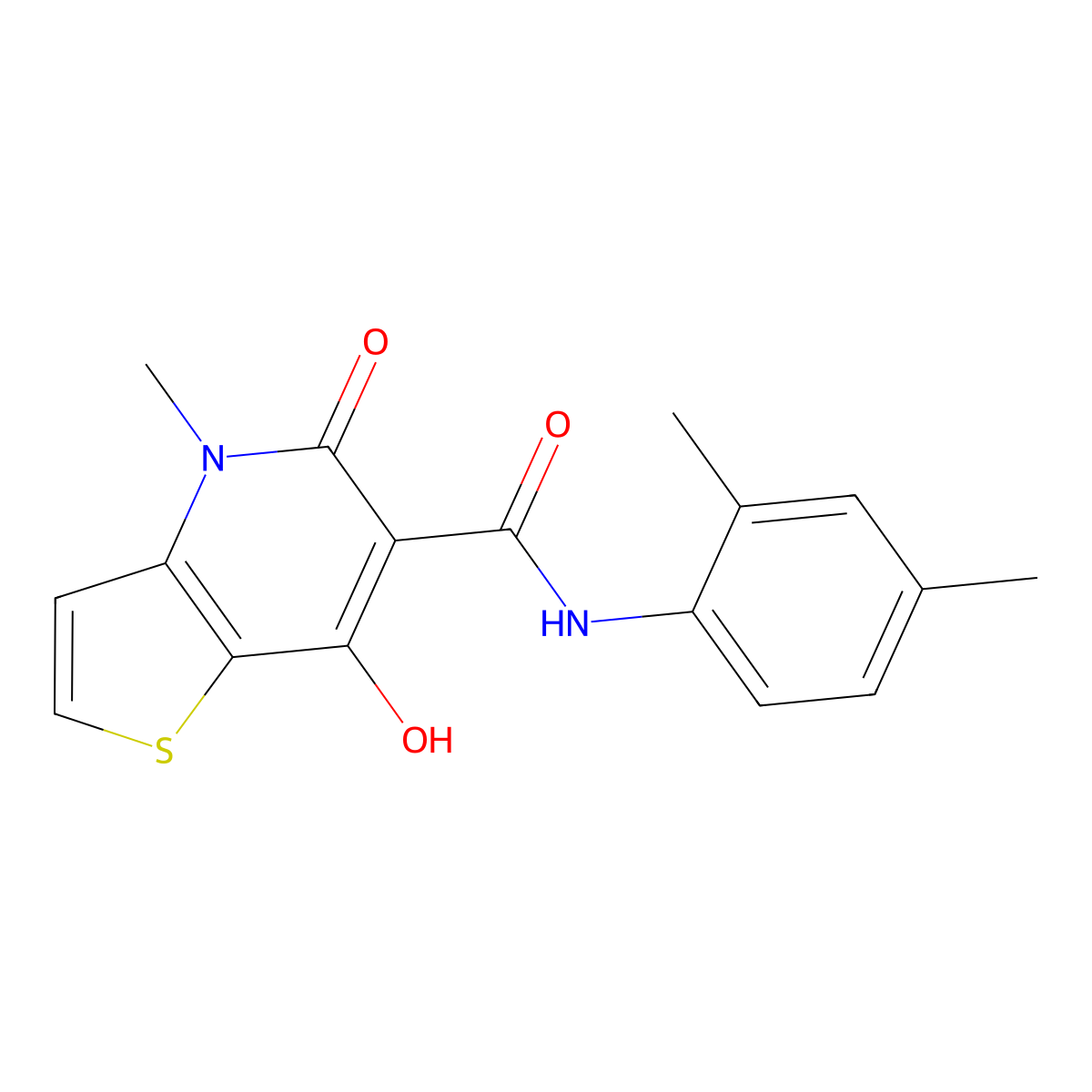 N-(2,4-dimethylphenyl)-7-hydroxy-4-methyl-5-oxo-4,5-dihydrothieno[3,2-b]pyridine-6-carboxamide molecular structure, CAS 1251681-39-6