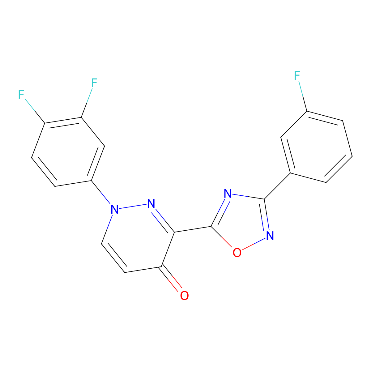 1-(3,4-Difluorophenyl)-3-[3-(3-fluorophenyl)-1,2,4-oxadiazol-5-yl]-1,4-dihydropyridazin-4-one molecular structure, CAS 1251681-63-6
