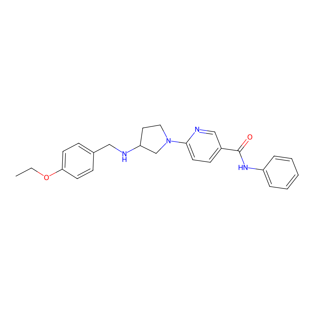 6-(3-{[(4-ethoxyphenyl)methyl]amino}pyrrolidin-1-yl)-N-phenylpyridine-3-carboxamide molecular structure, CAS 1251681-86-3