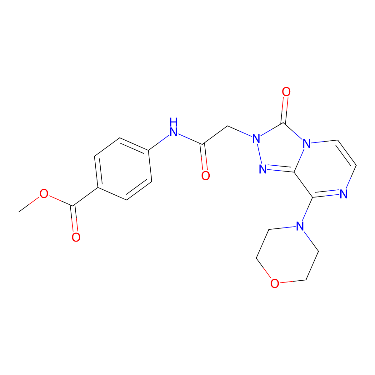 methyl 4-{2-[8-(morpholin-4-yl)-3-oxo-2H,3H-[1,2,4]triazolo[4,3-a]pyrazin-2-yl]acetamido}benzoate molecular structure, CAS 1251681-99-8