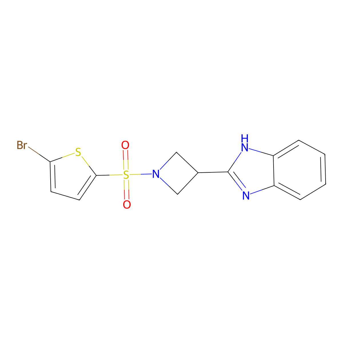 2-(1-((5-bromothiophen-2-yl)sulfonyl)azetidin-3-yl)-1H-benzo[d]imidazole molecular structure, CAS 1251682-13-9