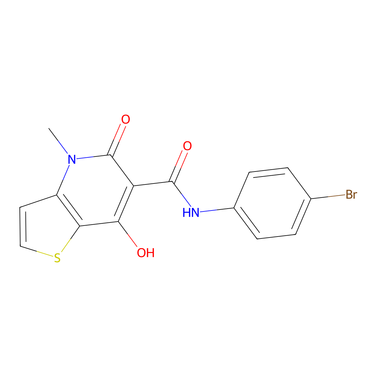 N-(4-bromophenyl)-7-hydroxy-4-methyl-5-oxo-4,5-dihydrothieno[3,2-b]pyridine-6-carboxamide molecular structure, CAS 1251682-17-3