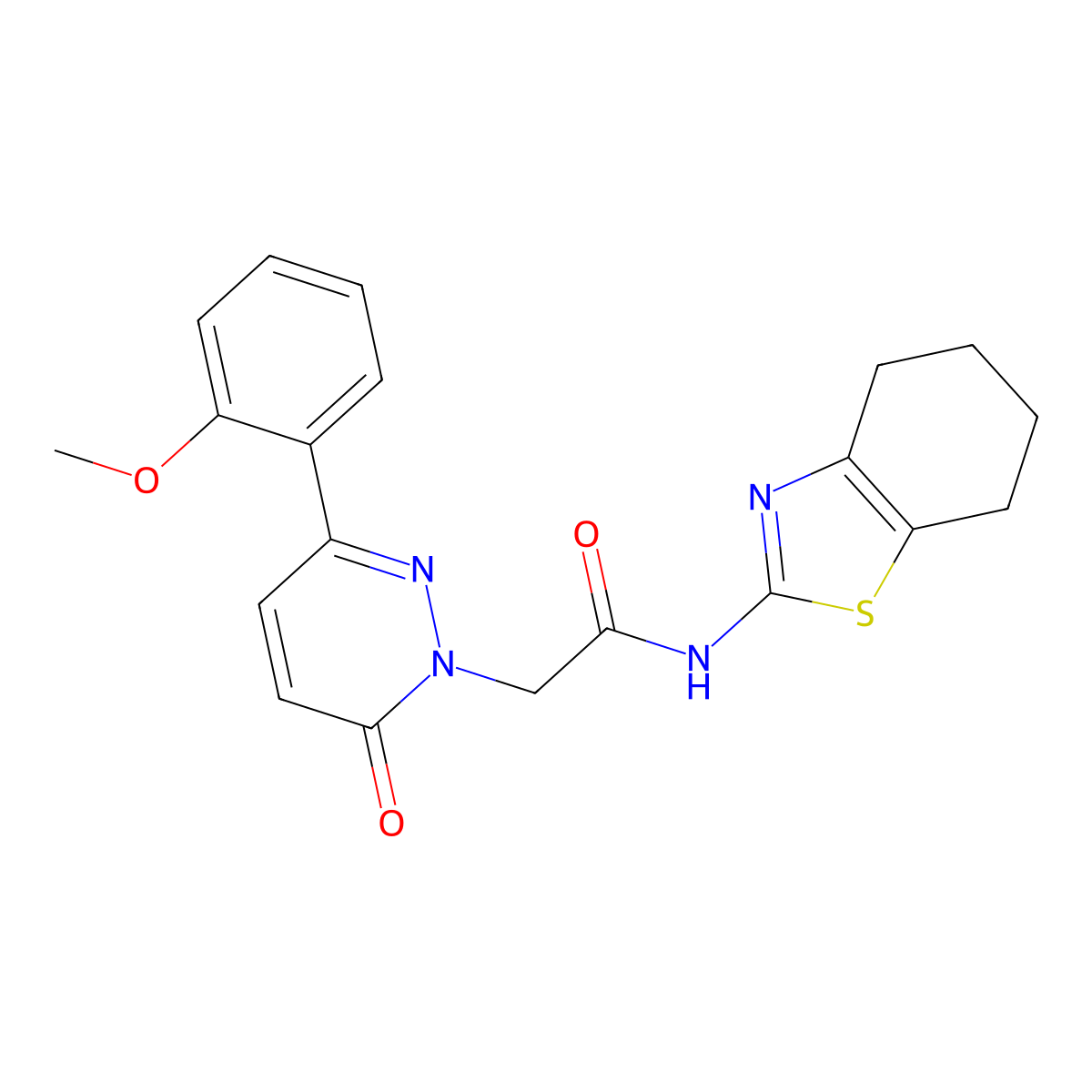 2-[3-(2-methoxyphenyl)-6-oxo-1,6-dihydropyridazin-1-yl]-N-(4,5,6,7-tetrahydro-1,3-benzothiazol-2-yl)acetamide molecular structure, CAS 1251682-19-5
